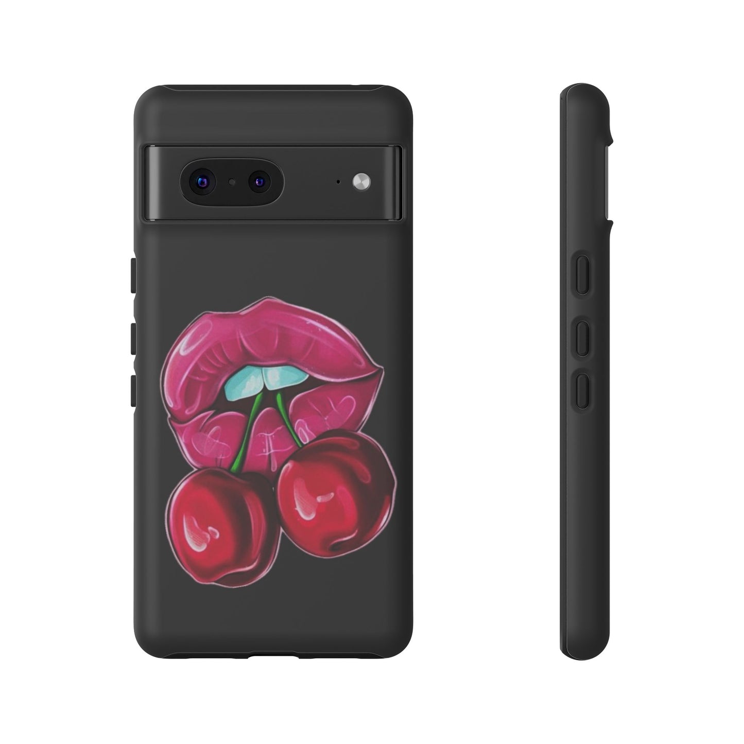 Cherry Lips Phone Case, Tough Phone Cover, Cute Phone Accessories, Fun Phone Protection, Unique Gift for Her, Bachelorette Party Favor