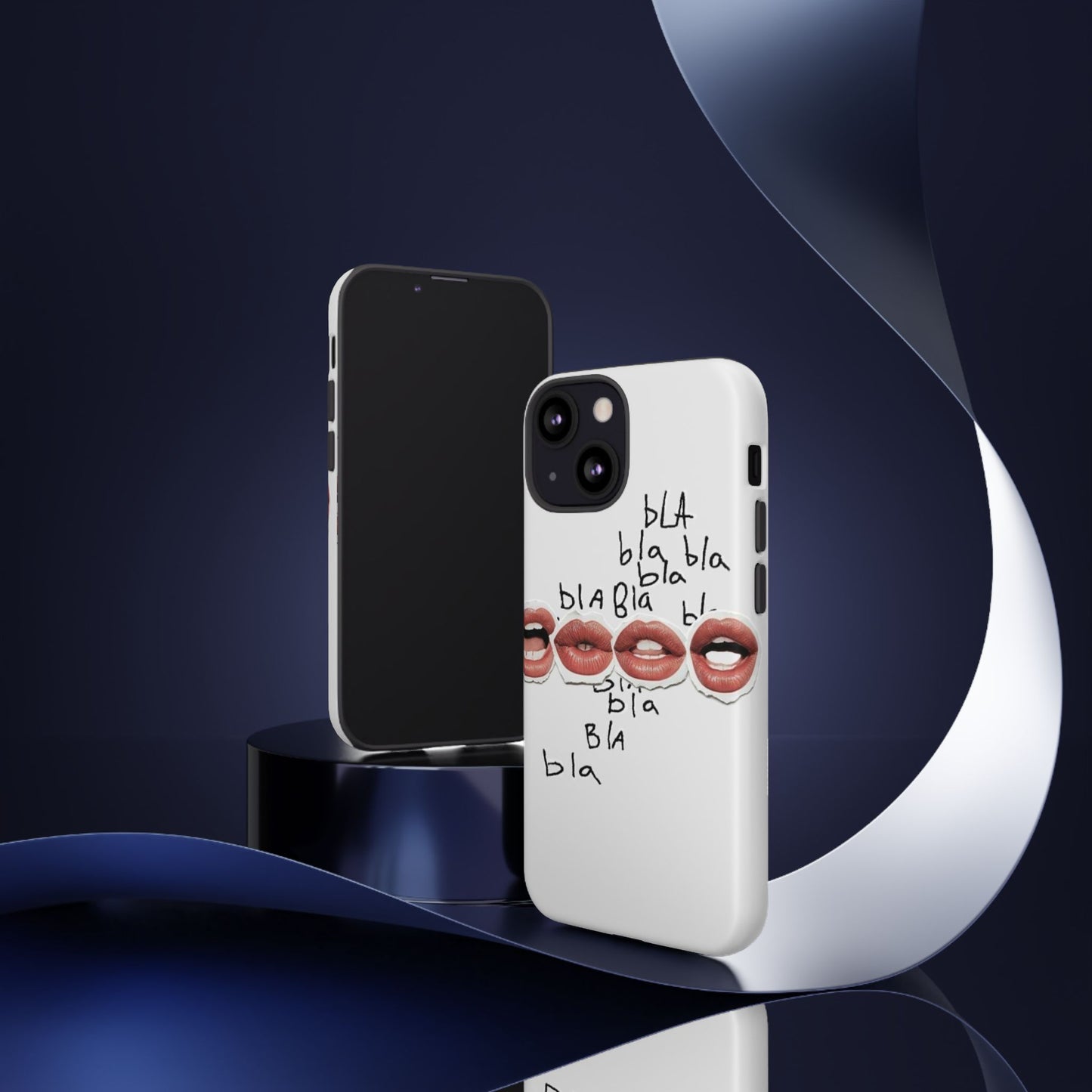 Playful Phone Case with Lips Design - Tough Cases