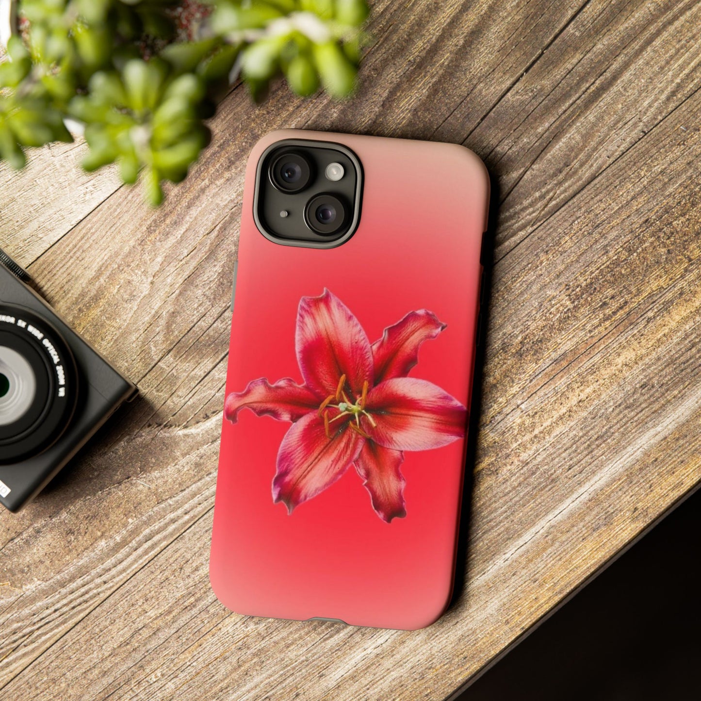 Phone Case - Vibrant Red Lily Glossy & Matte Tough Case