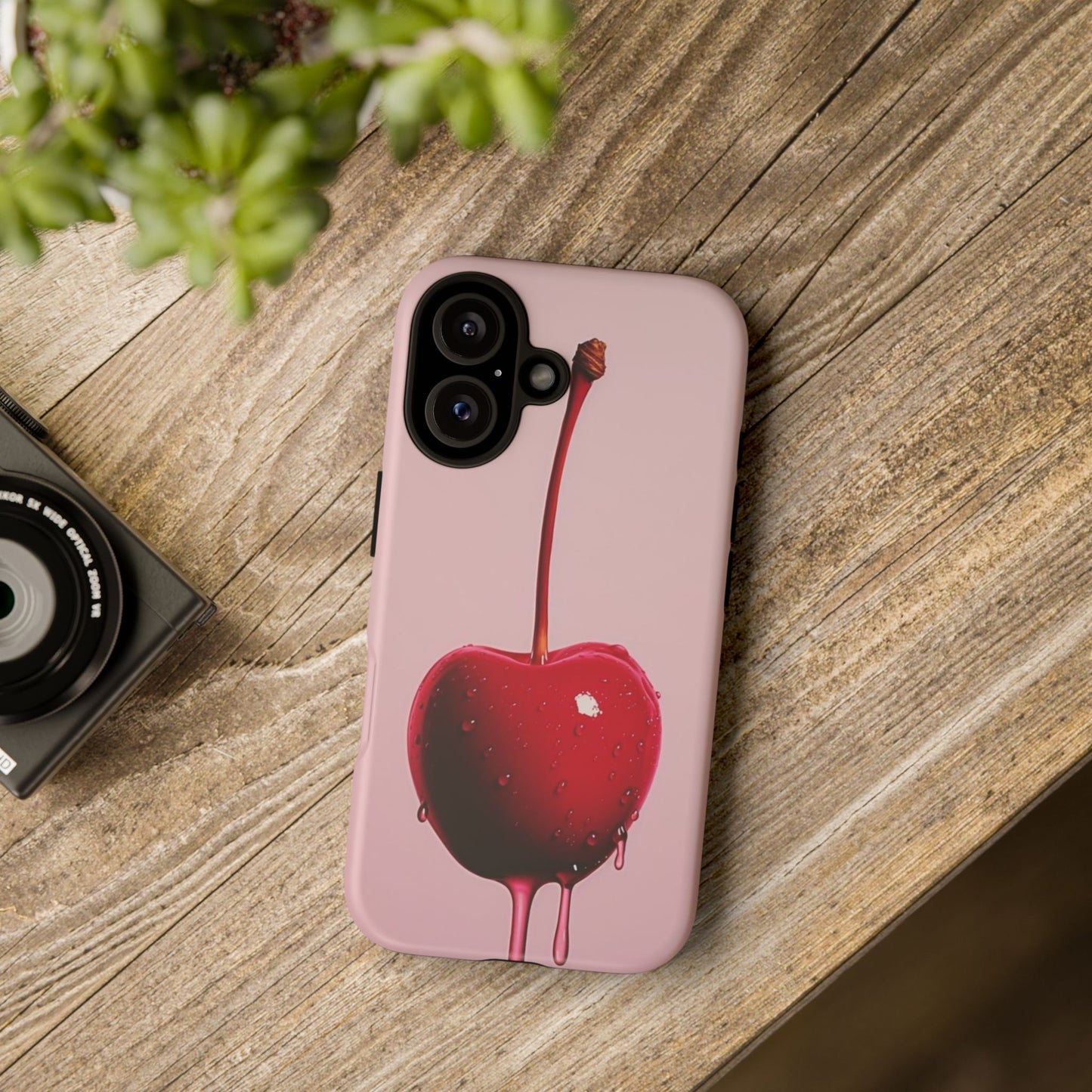 Cherry Drip Phone Case, Tough Phone Cover, Cute Cherry Accessory, Trendy Mobile Case, Kawaii Phone Case, Gift for Her