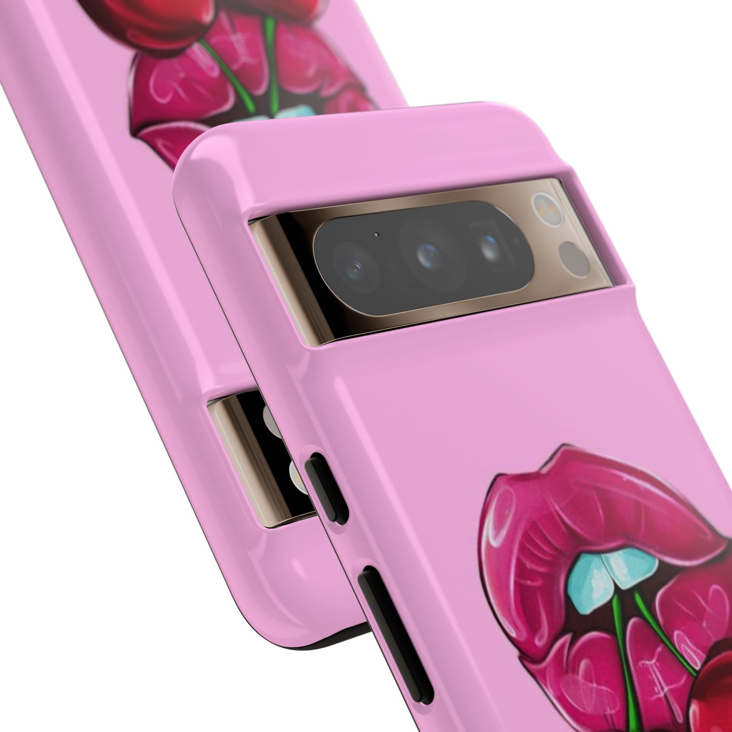 Stylish Phone Case with Cherry Kiss Design, Cute Gift for Her, Trendy Mobile Accessory, Perfect for Birthdays, Valentine's Day, Everyday Use