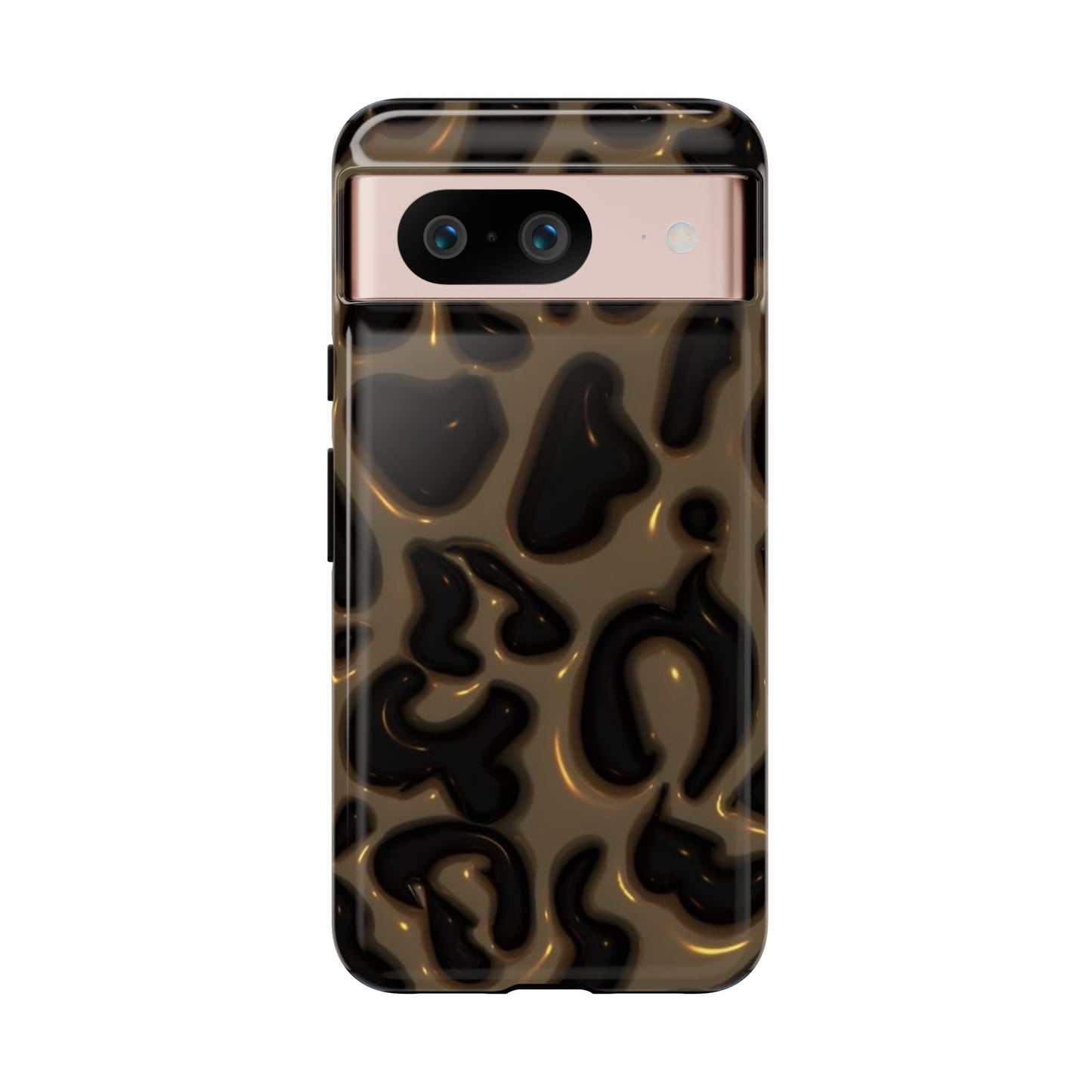 Leopard Gloss Tough Phone Case — Durable Protective iPhone Cover with Glossy Brown Animal Print