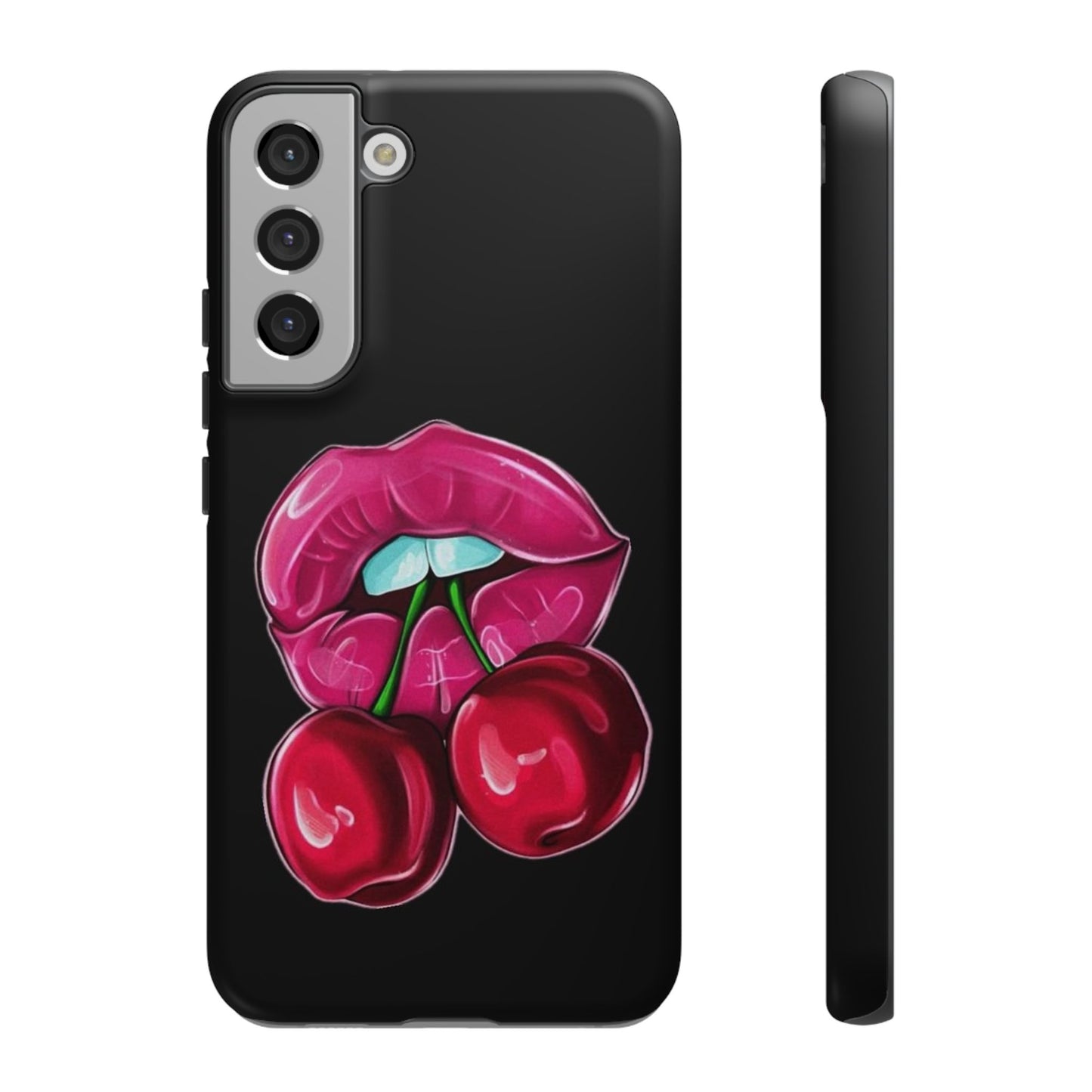 Cherry Lips Phone Case, Tough Phone Cover, Cute Phone Accessories, Fun Phone Protection, Unique Gift for Her, Bachelorette Party Favor