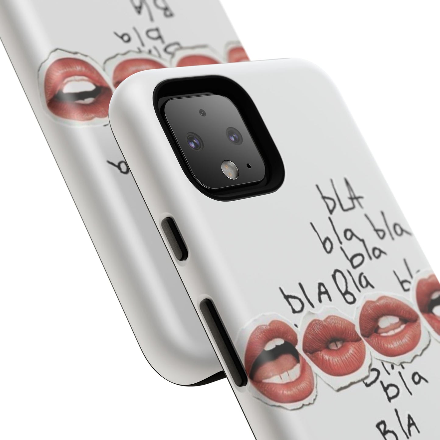 Playful Phone Case with Lips Design - Tough Cases
