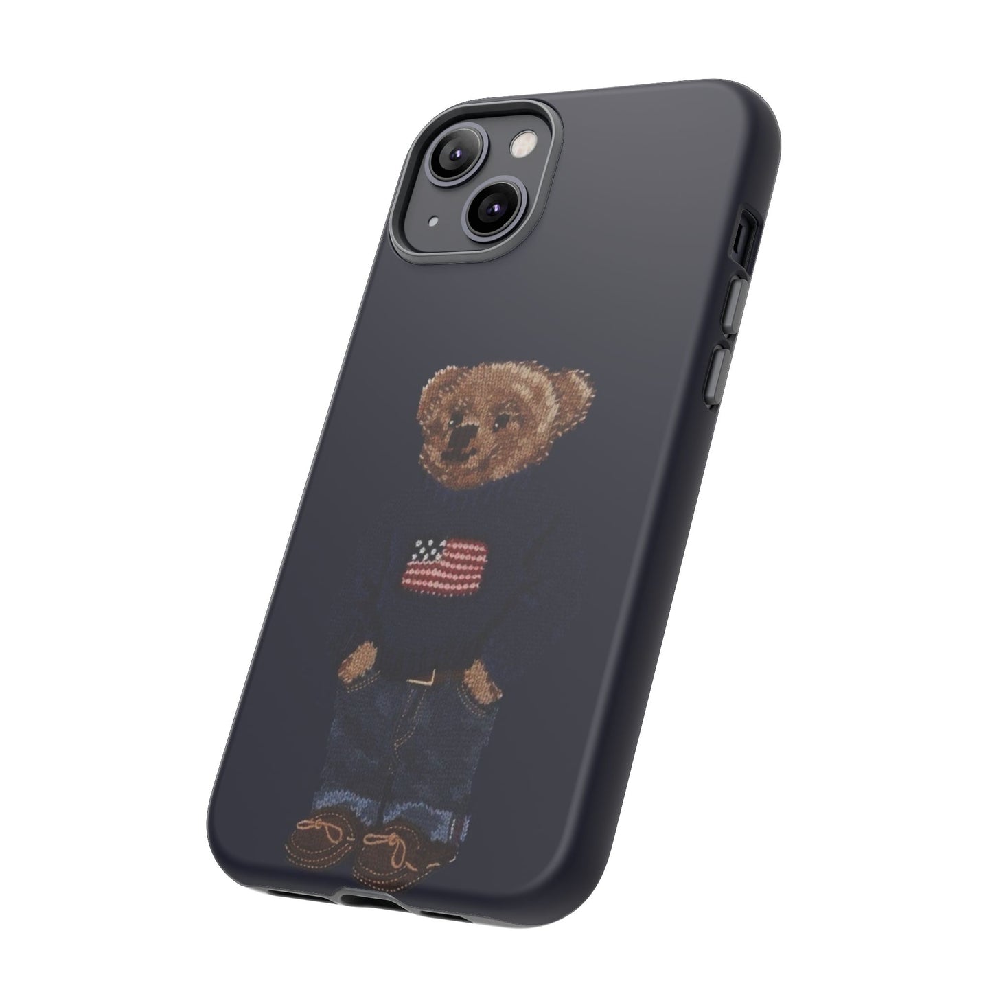 Patriotic Polo Bear Phone Case — Navy Protective Tough Case