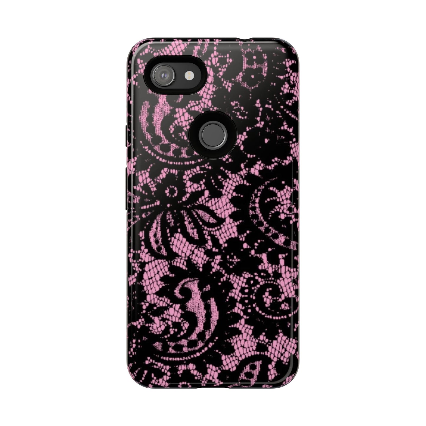 Phone Case — Pink Lace Floral Tough Protective Case