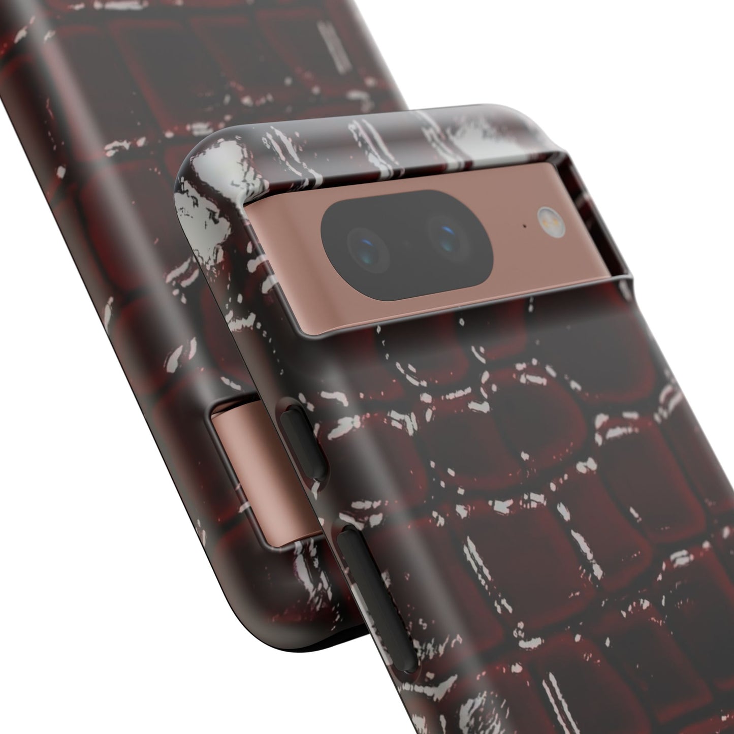 Croc Embossed Burgundy Tough Phone Case