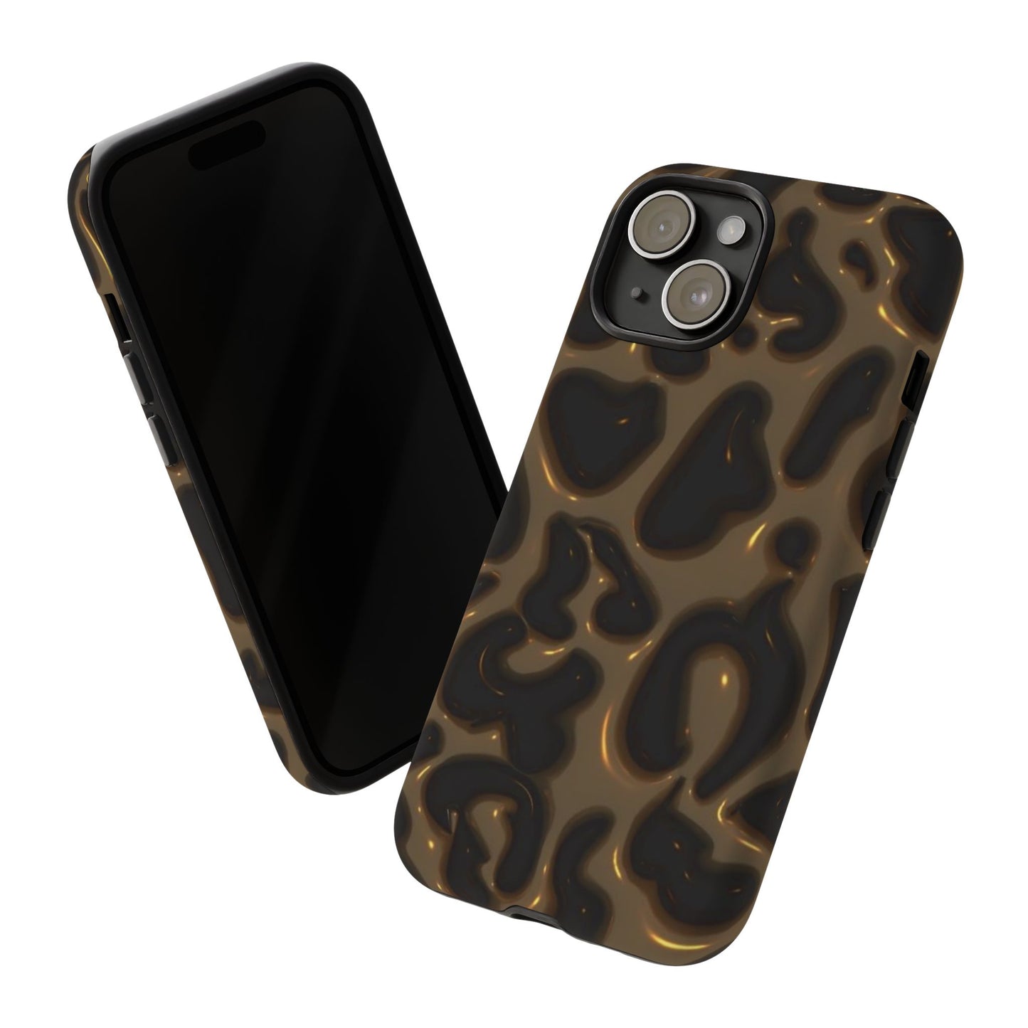Leopard Gloss Tough Phone Case — Durable Protective iPhone Cover with Glossy Brown Animal Print