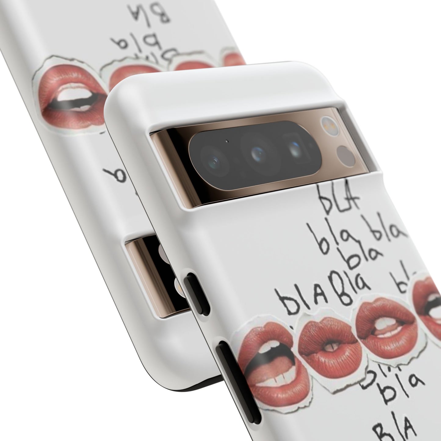 Playful Phone Case with Lips Design - Tough Cases