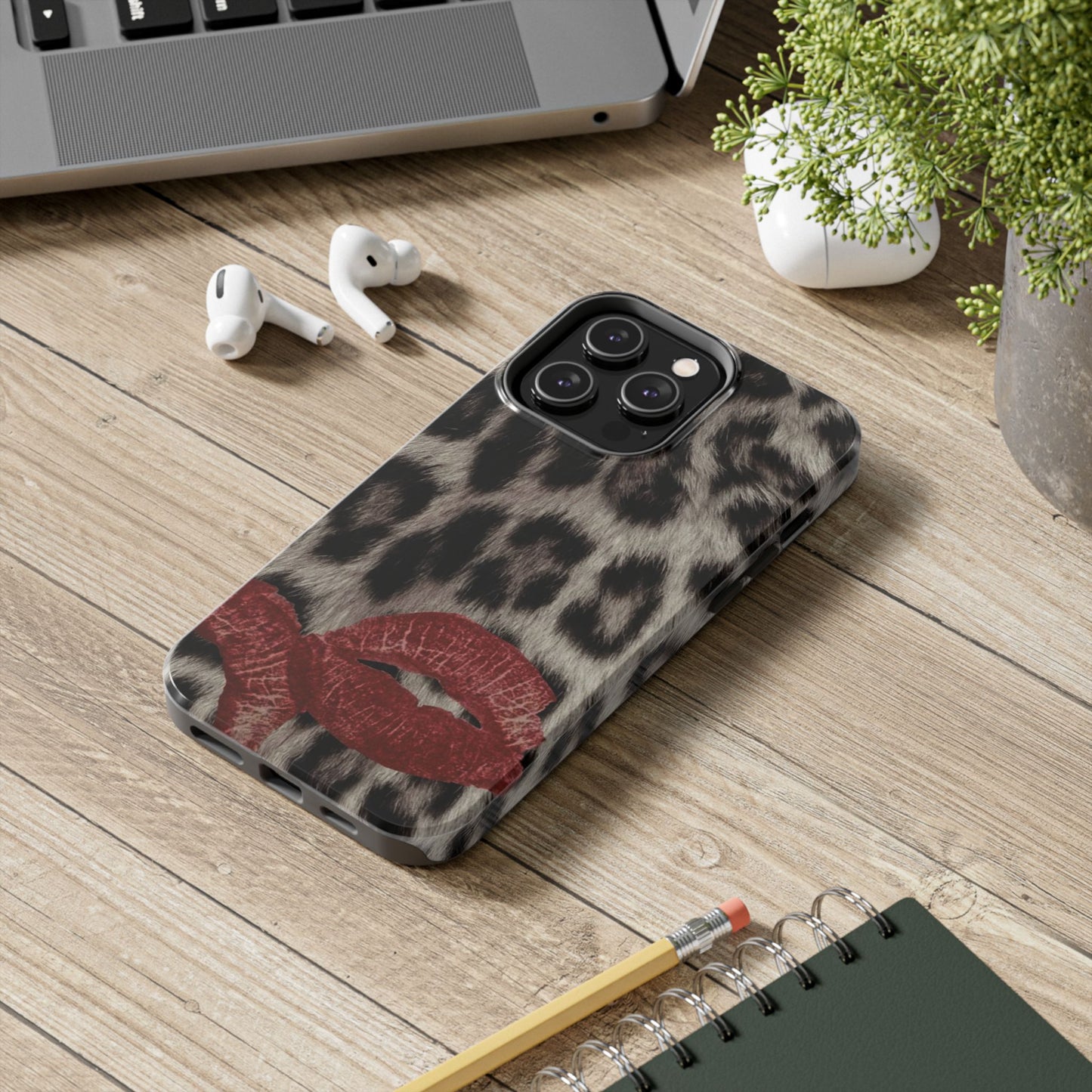 Wild Kiss Leopard Print Phone Case - Tough, Stylish Protection for Trendsetters