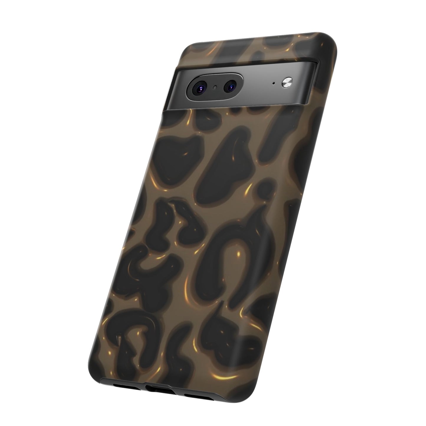 Leopard Gloss Tough Phone Case — Durable Protective iPhone Cover with Glossy Brown Animal Print