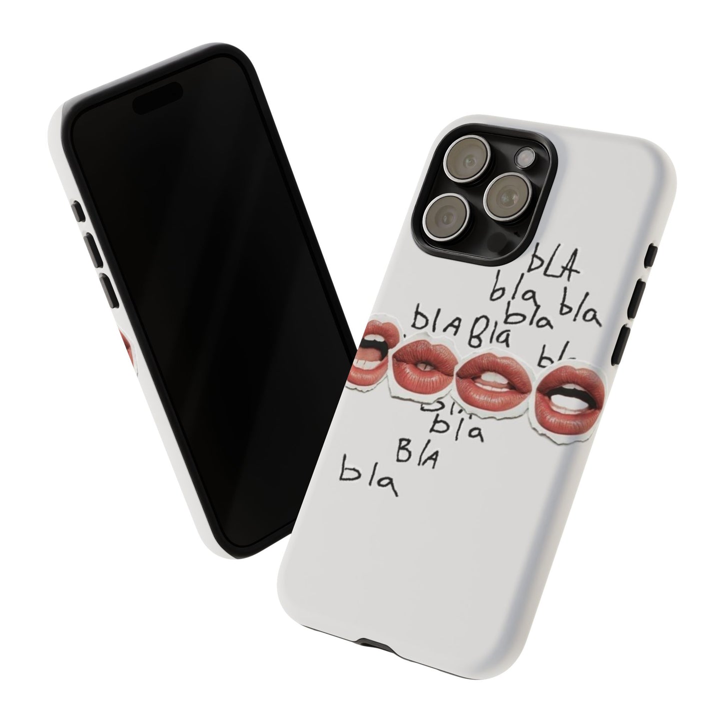 Playful Phone Case with Lips Design - Tough Cases