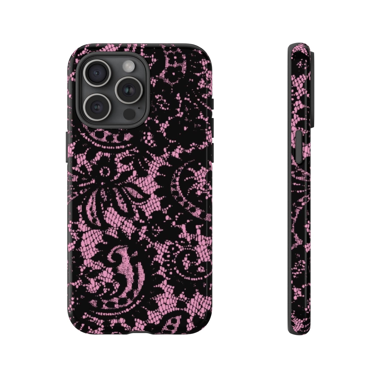 Phone Case — Pink Lace Floral Tough Protective Case