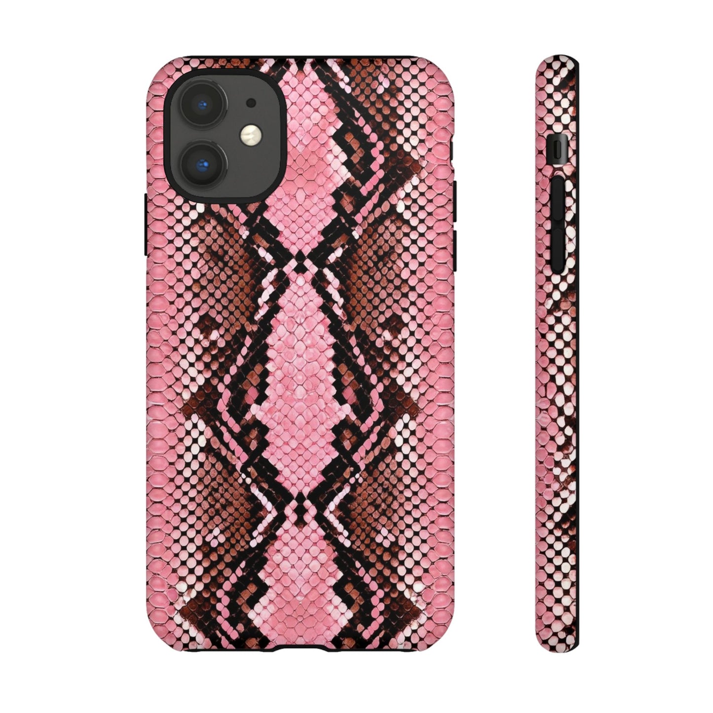 Pink Snake Skin Tough Phone Case — Protective Stylish iPhone Cover