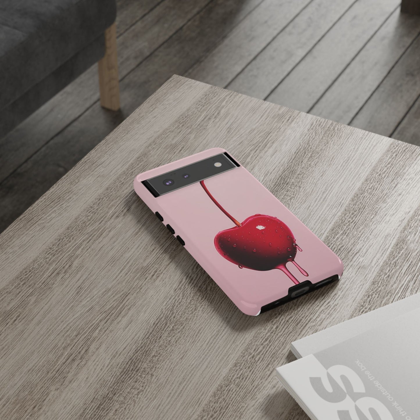 Cherry Drip Phone Case, Tough Phone Cover, Cute Cherry Accessory, Trendy Mobile Case, Kawaii Phone Case, Gift for Her