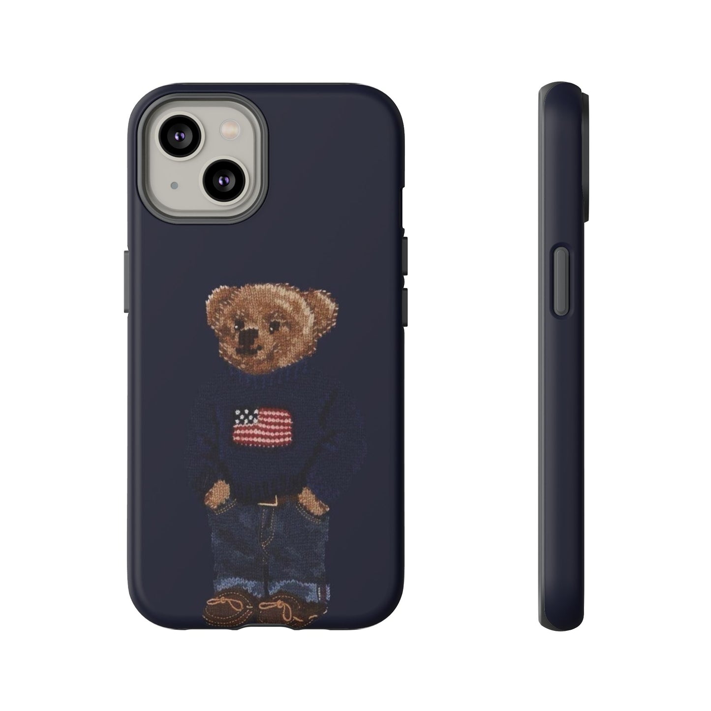 Patriotic Polo Bear Phone Case — Navy Protective Tough Case