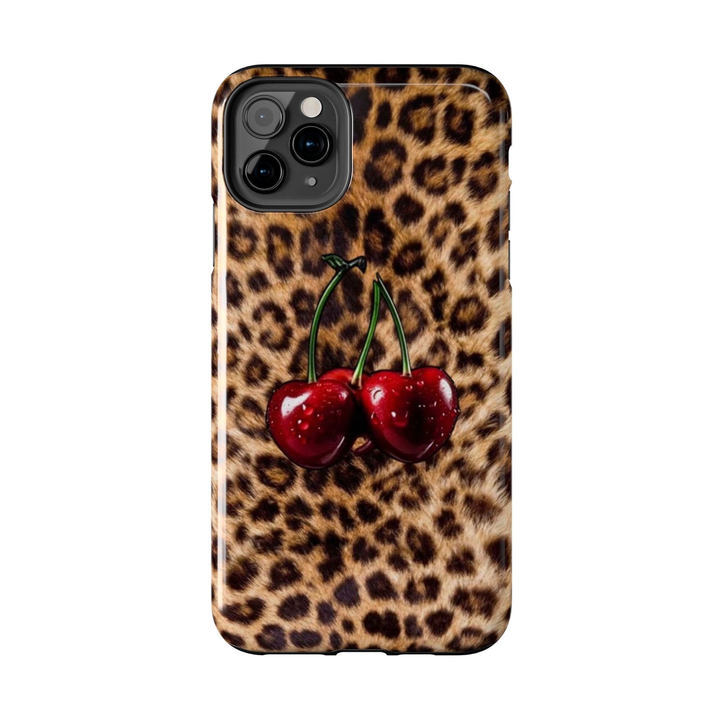 Wild Cherry Leopard Tough Phone Case - Stylish and Durable Protection