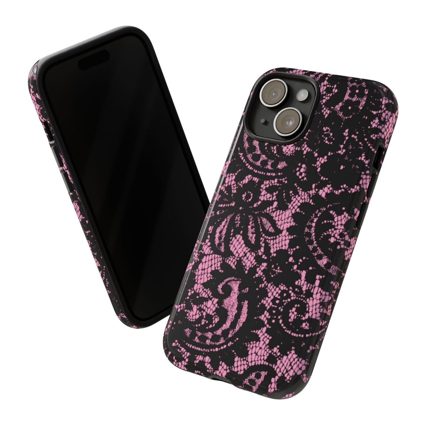Phone Case — Pink Lace Floral Tough Protective Case