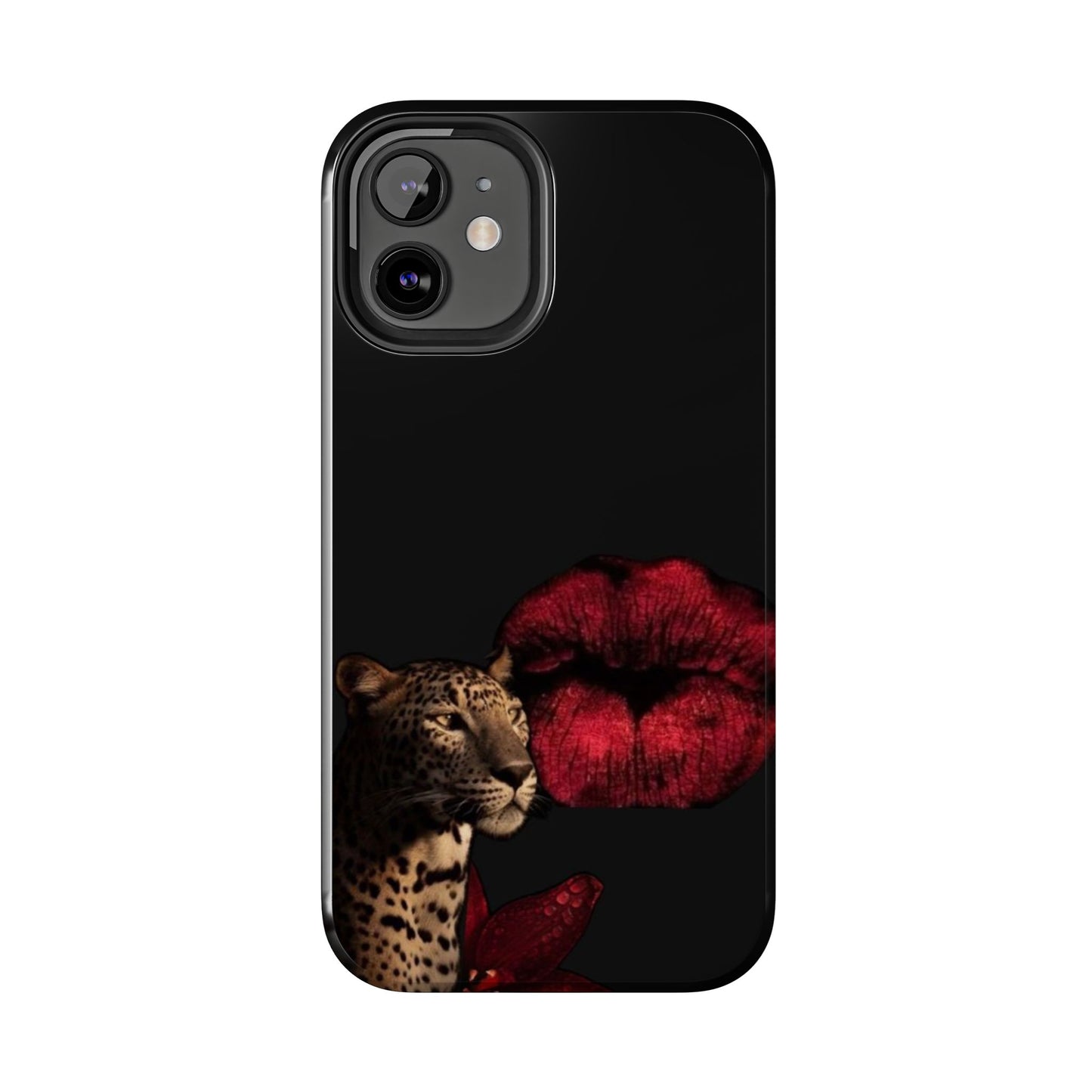 Wild Kiss Tough Phone Case - Stylish Leopard Design for Animal Lovers