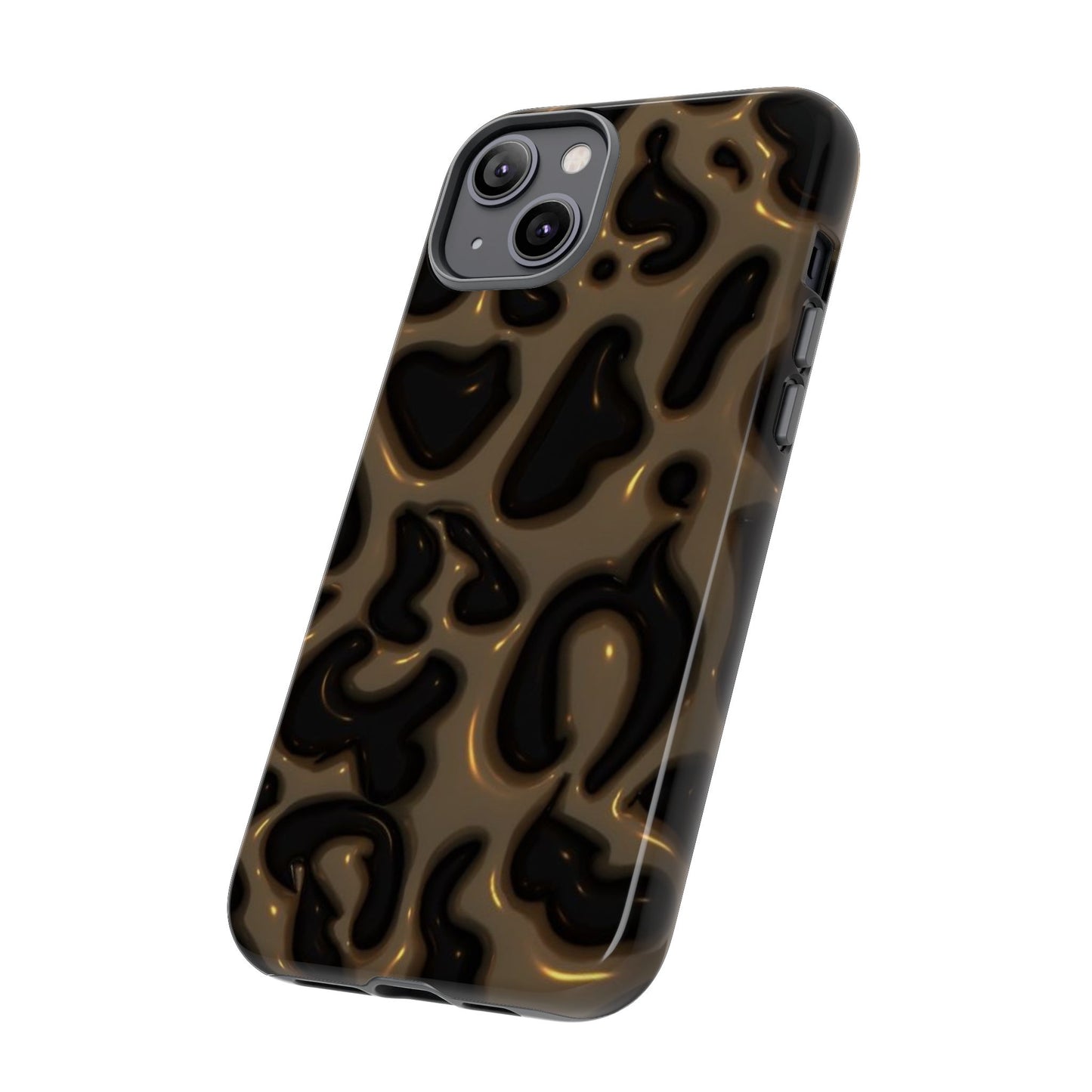 Leopard Gloss Tough Phone Case — Durable Protective iPhone Cover with Glossy Brown Animal Print