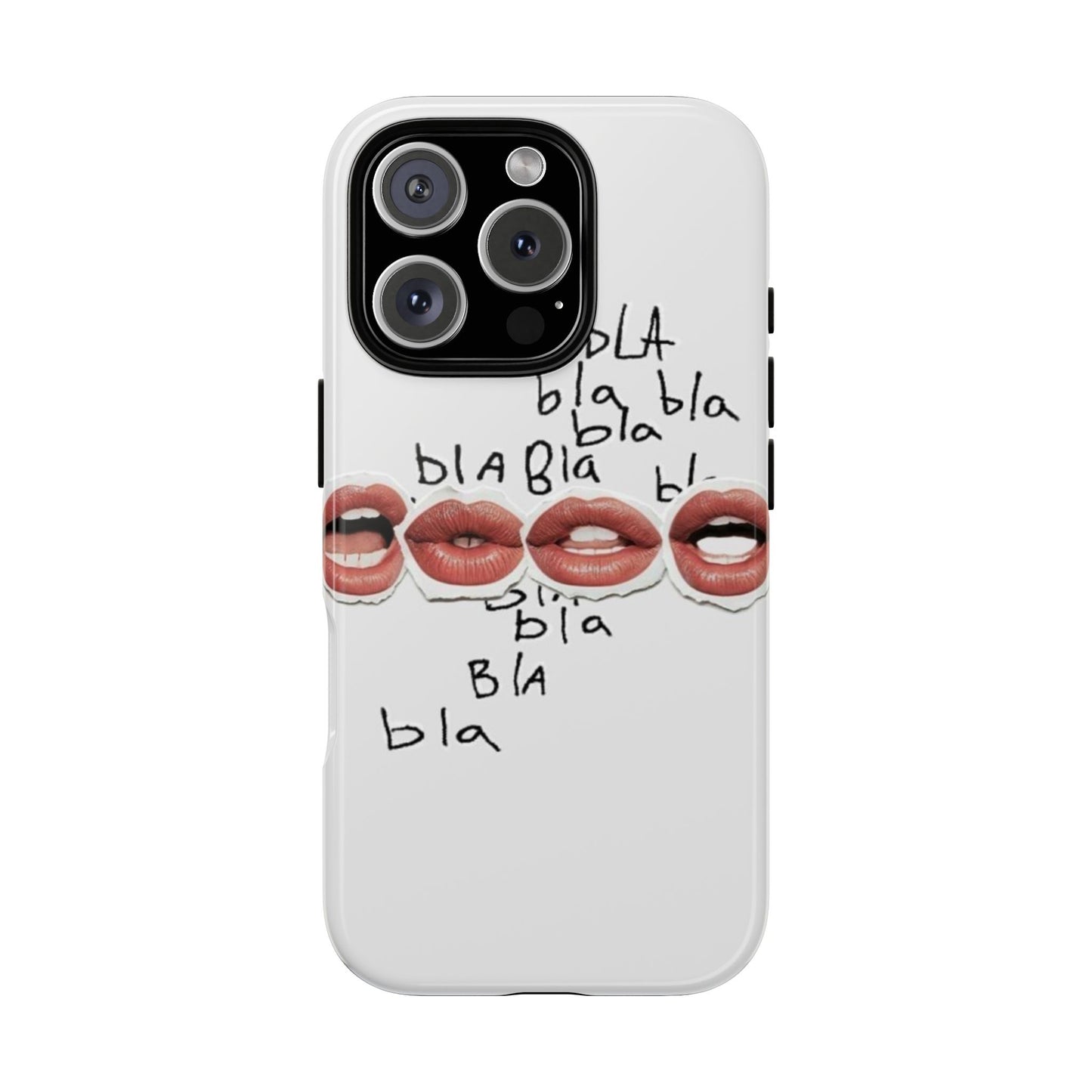 Playful Phone Case with Lips Design - Tough Cases