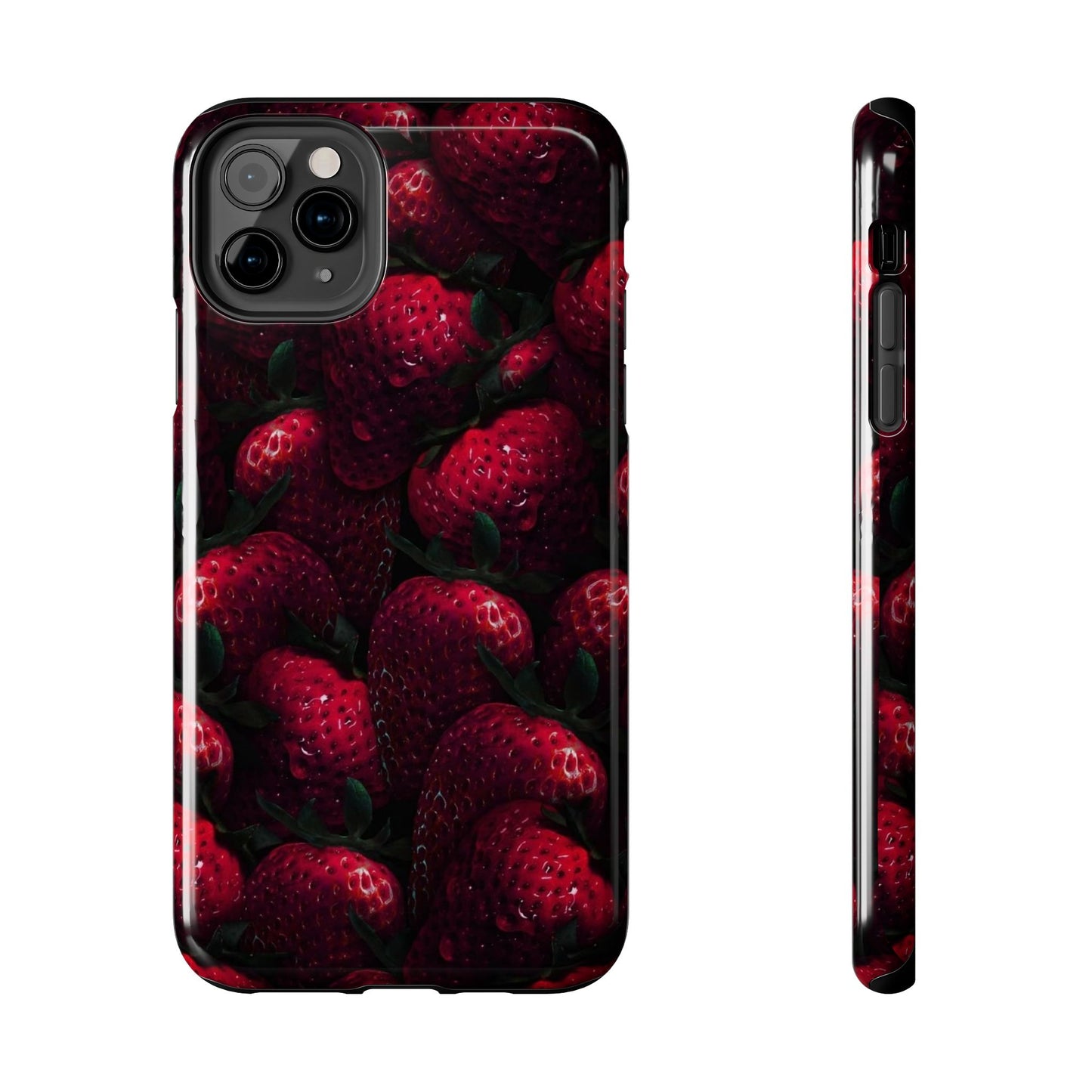 Berry Burst Tough Phone Case - Durable Protection with Strawberry Design