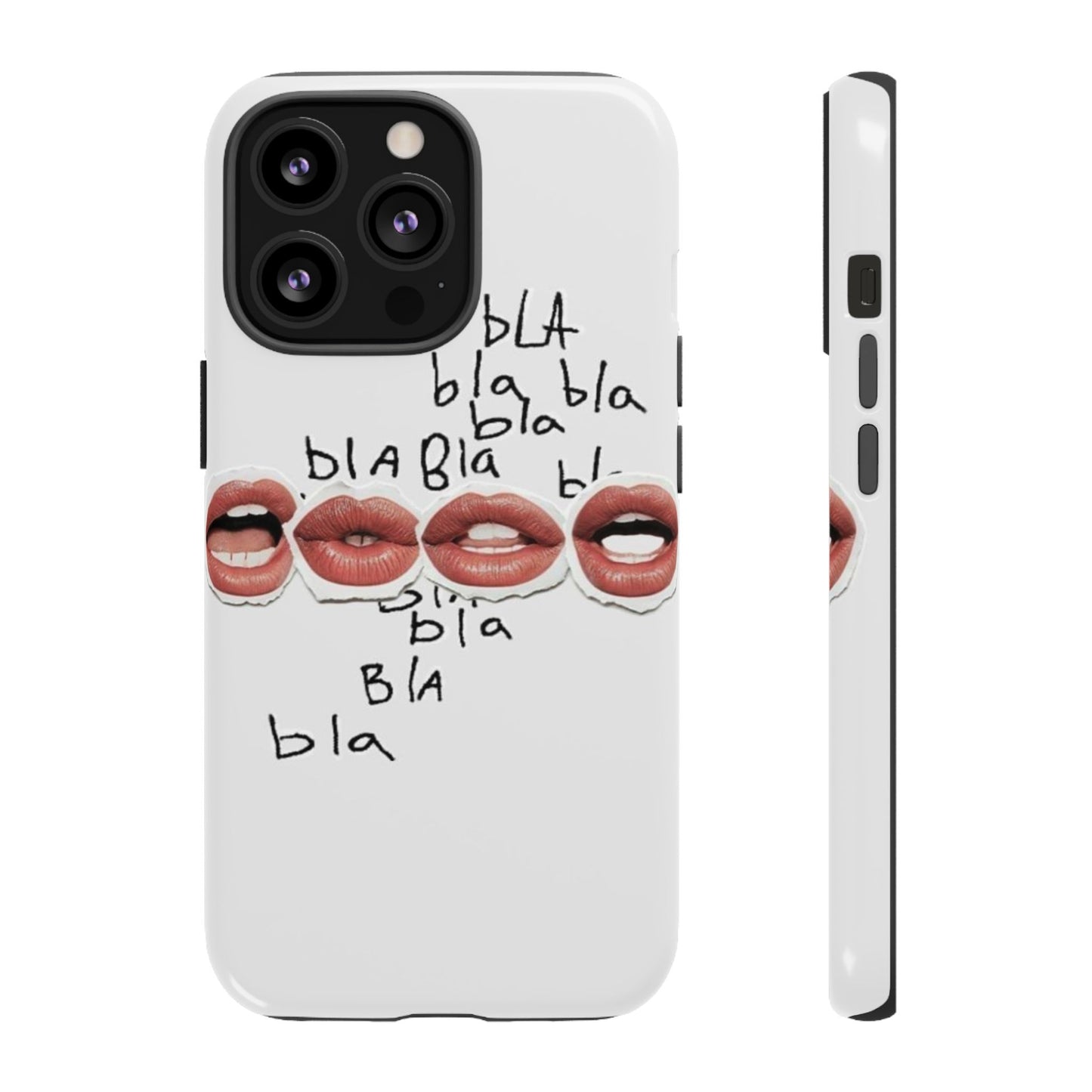 Playful Phone Case with Lips Design - Tough Cases