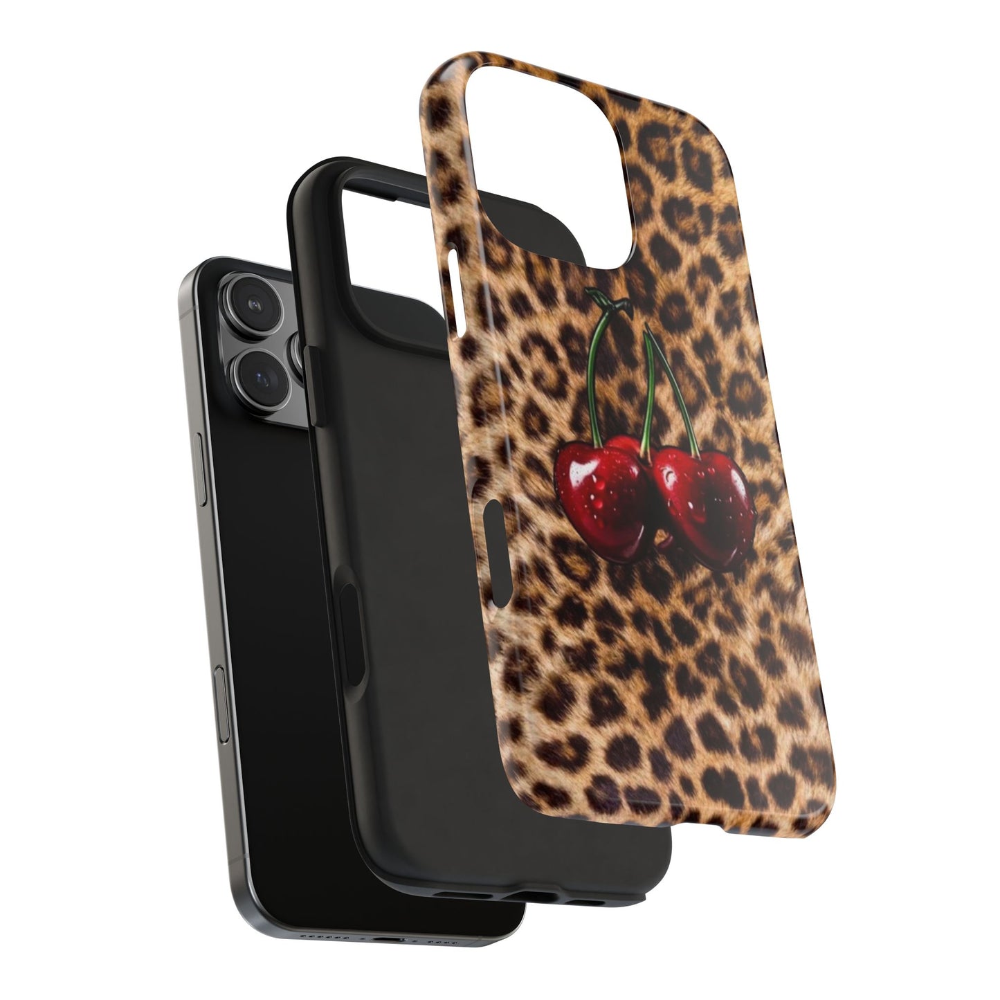 Wild Cherry Leopard Tough Phone Case - Stylish and Durable Protection