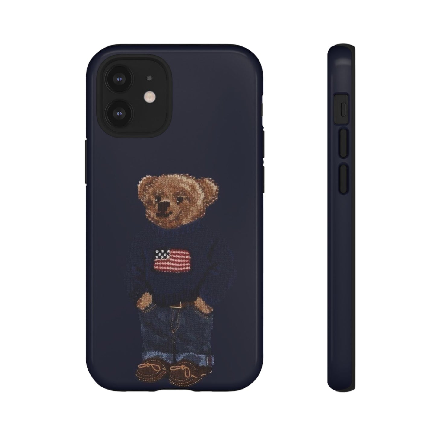 Patriotic Polo Bear Phone Case — Navy Protective Tough Case