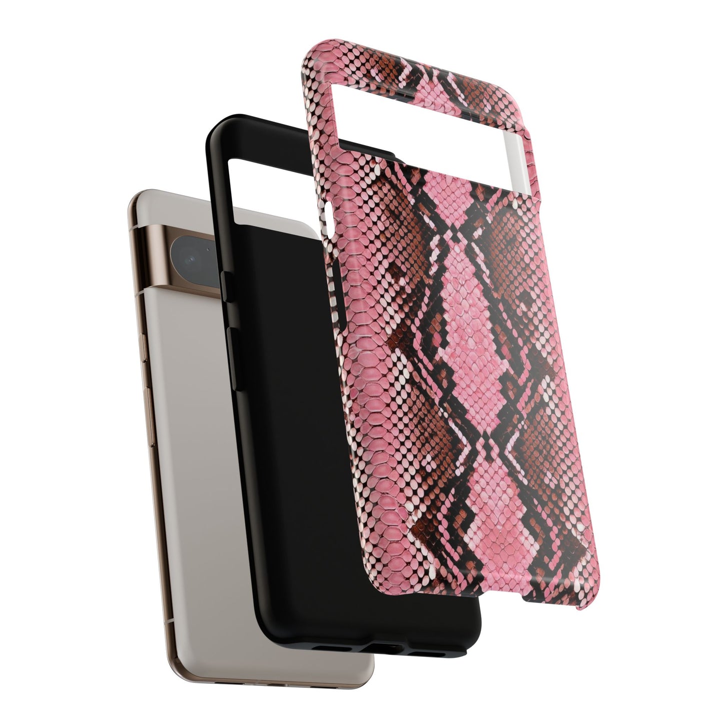 Pink Snake Skin Tough Phone Case — Protective Stylish iPhone Cover
