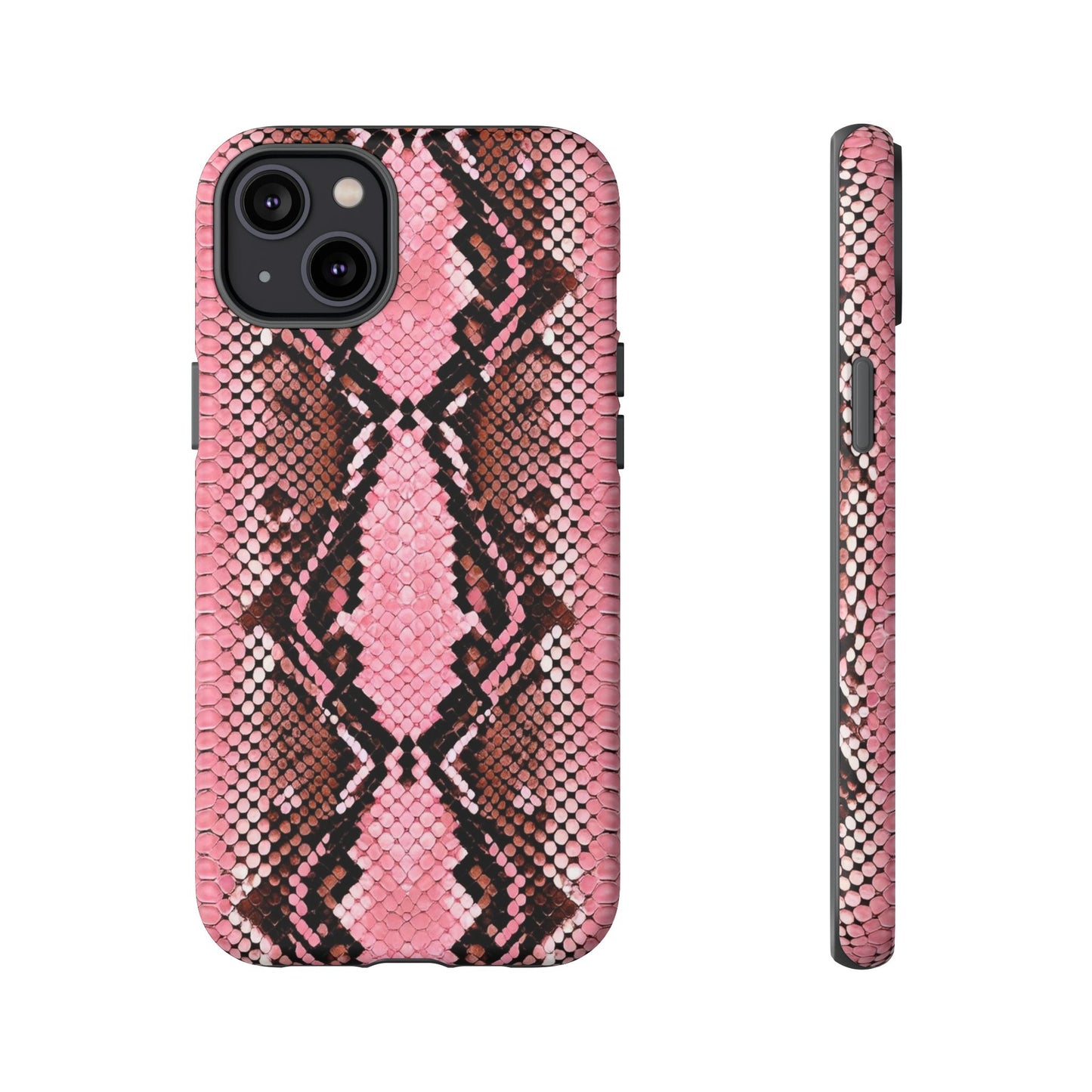 Pink Snake Skin Tough Phone Case — Protective Stylish iPhone Cover