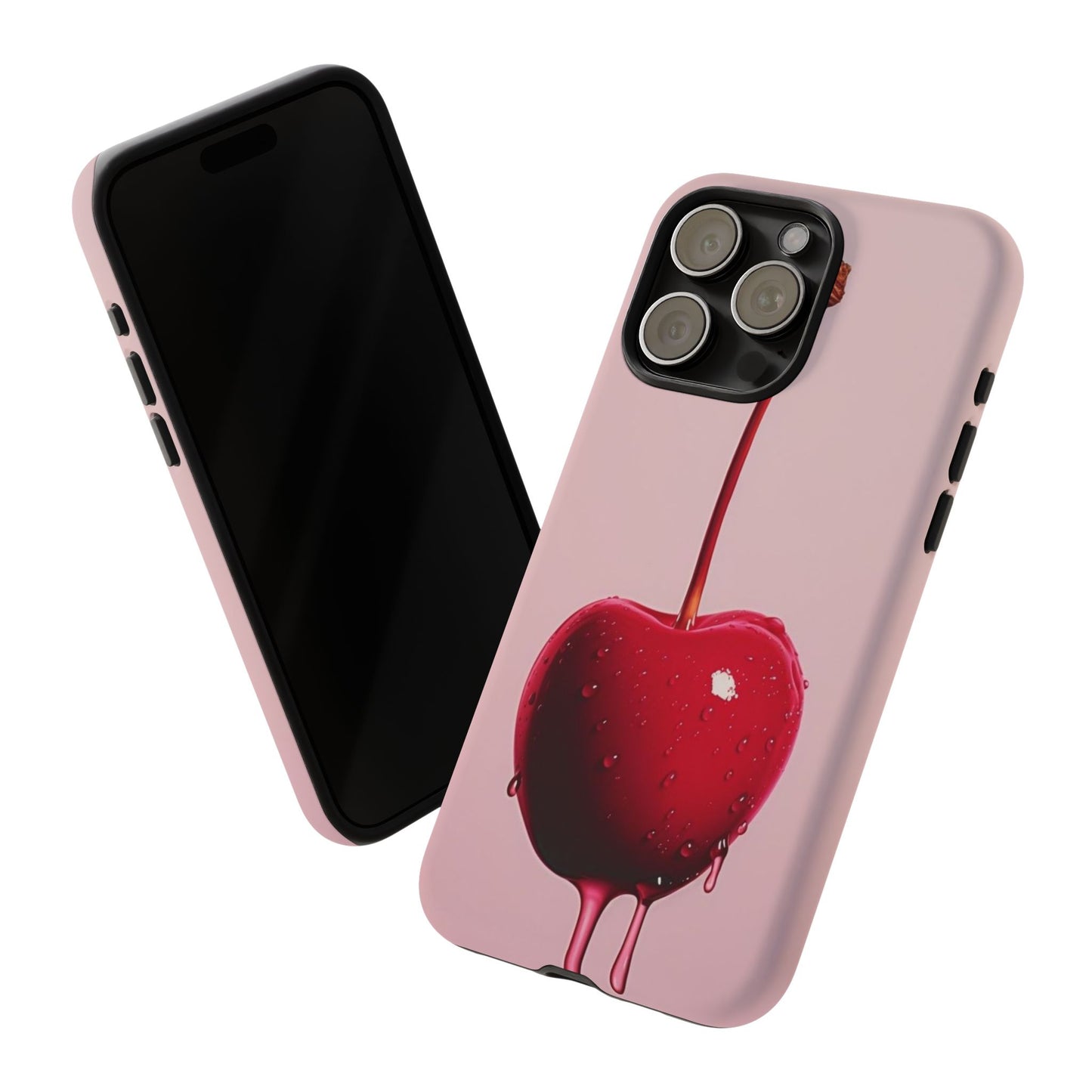 Cherry Drip Phone Case, Tough Phone Cover, Cute Cherry Accessory, Trendy Mobile Case, Kawaii Phone Case, Gift for Her