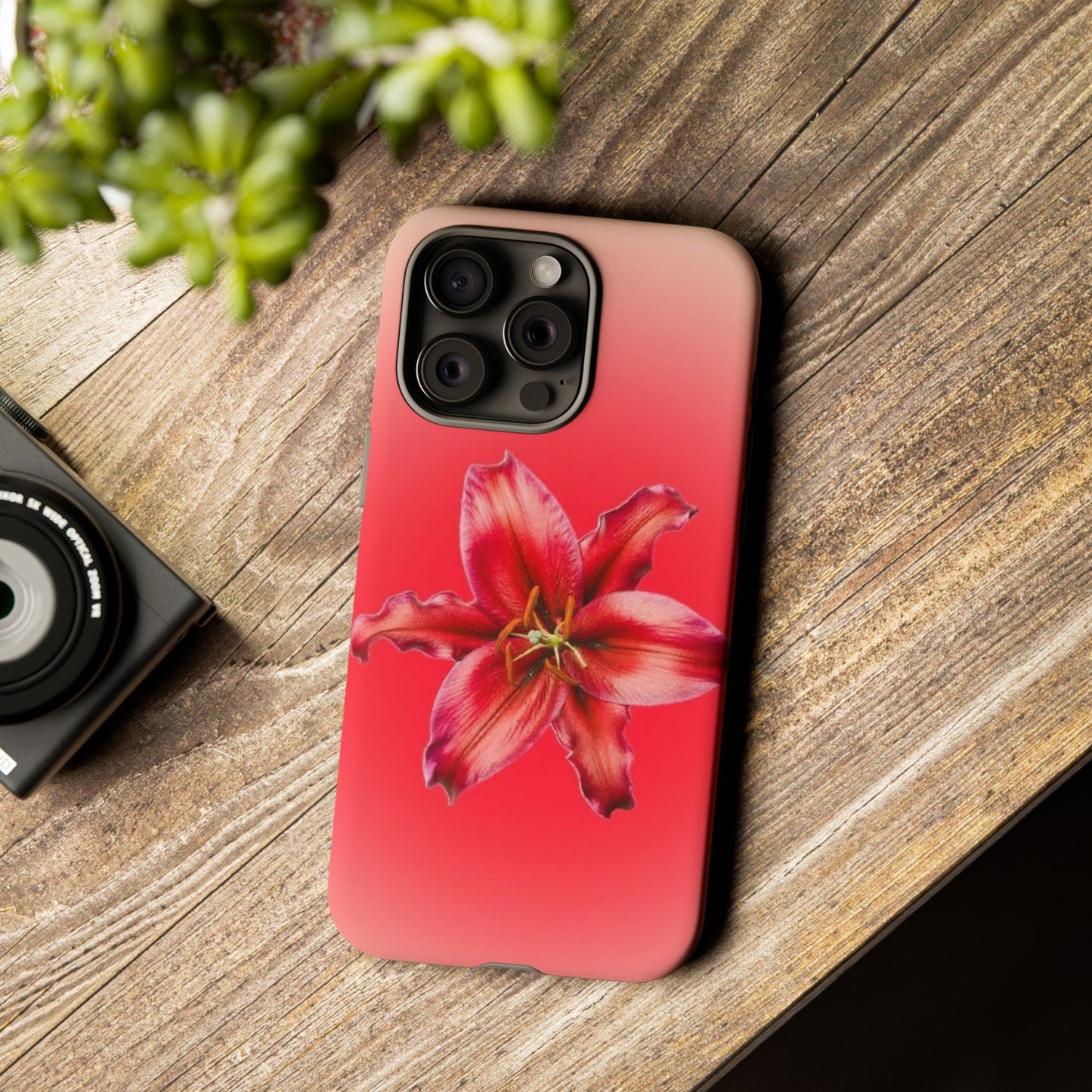 Phone Case - Vibrant Red Lily Glossy & Matte Tough Case