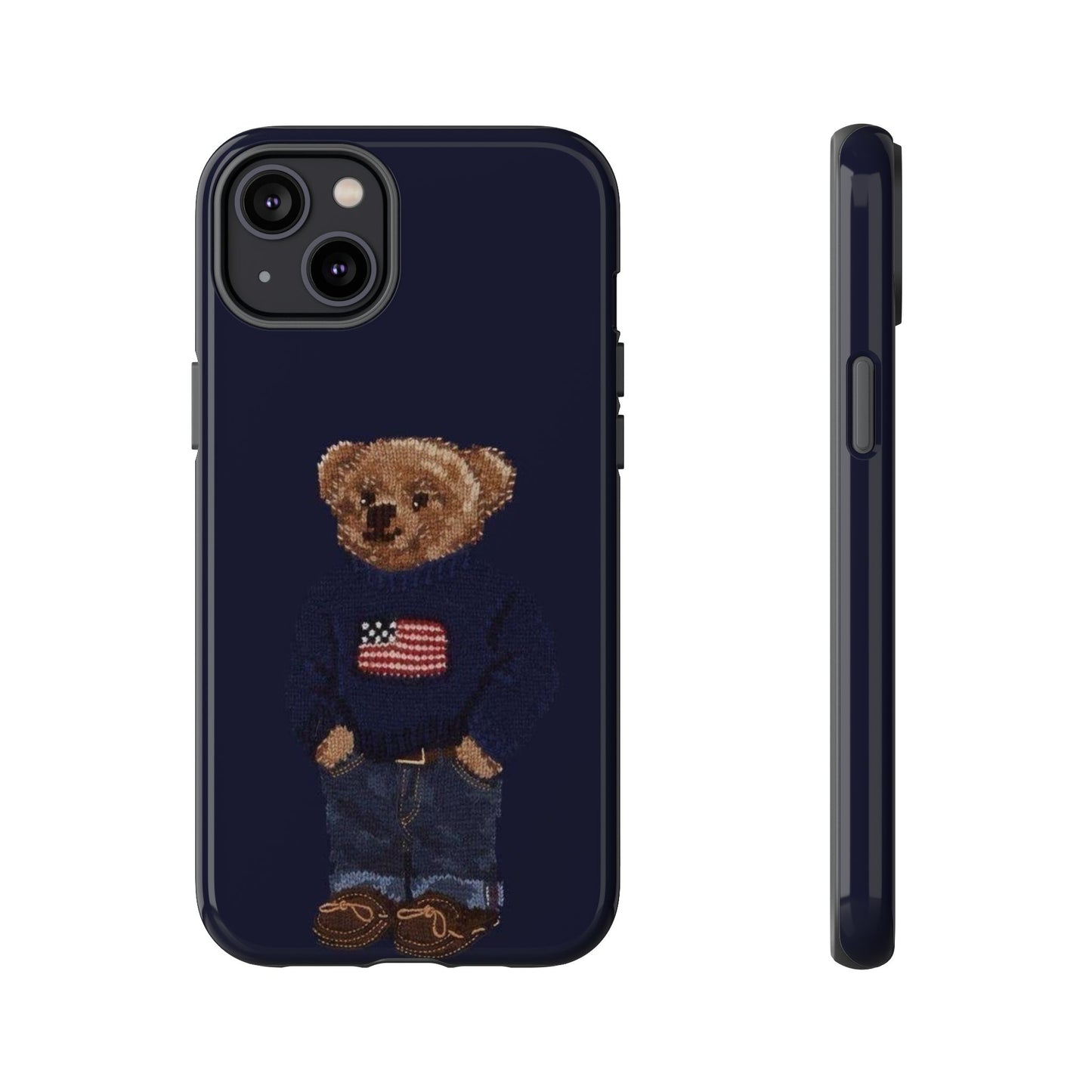 Patriotic Polo Bear Phone Case — Navy Protective Tough Case