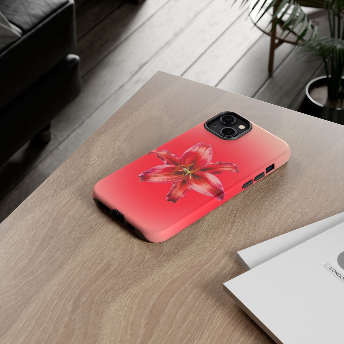 Phone Case - Vibrant Red Lily Glossy & Matte Tough Case
