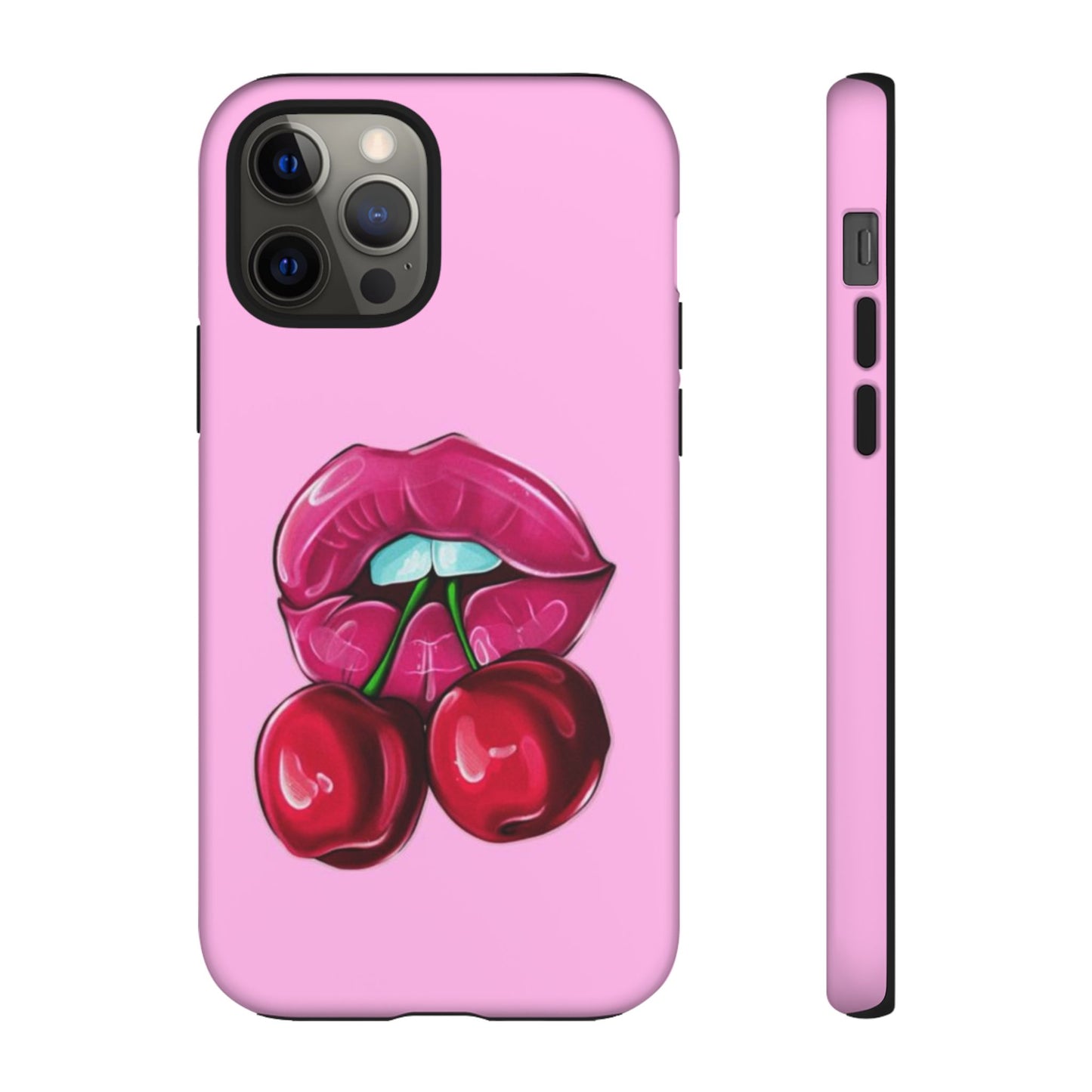 Stylish Phone Case with Cherry Kiss Design, Cute Gift for Her, Trendy Mobile Accessory, Perfect for Birthdays, Valentine's Day, Everyday Use