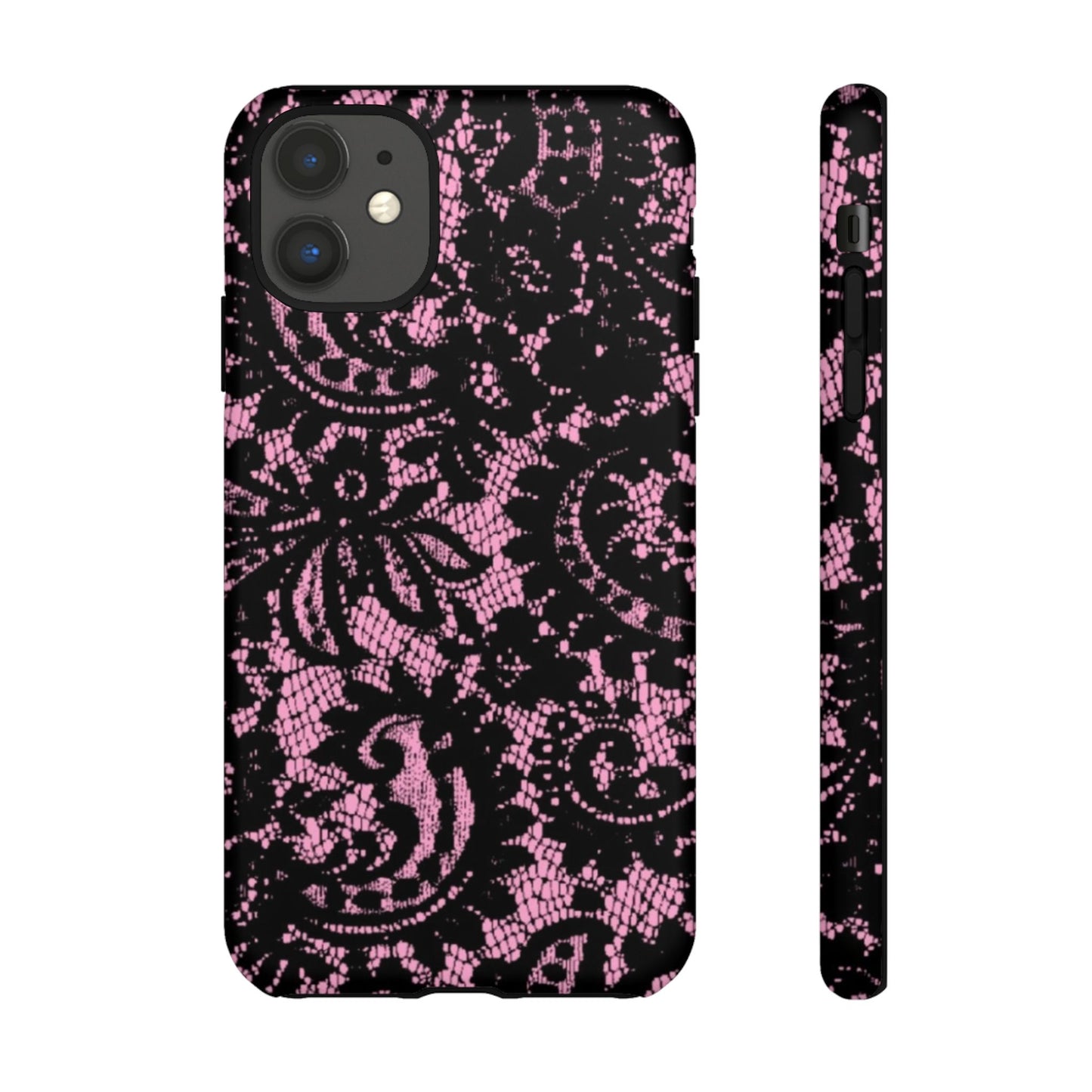 Phone Case — Pink Lace Floral Tough Protective Case