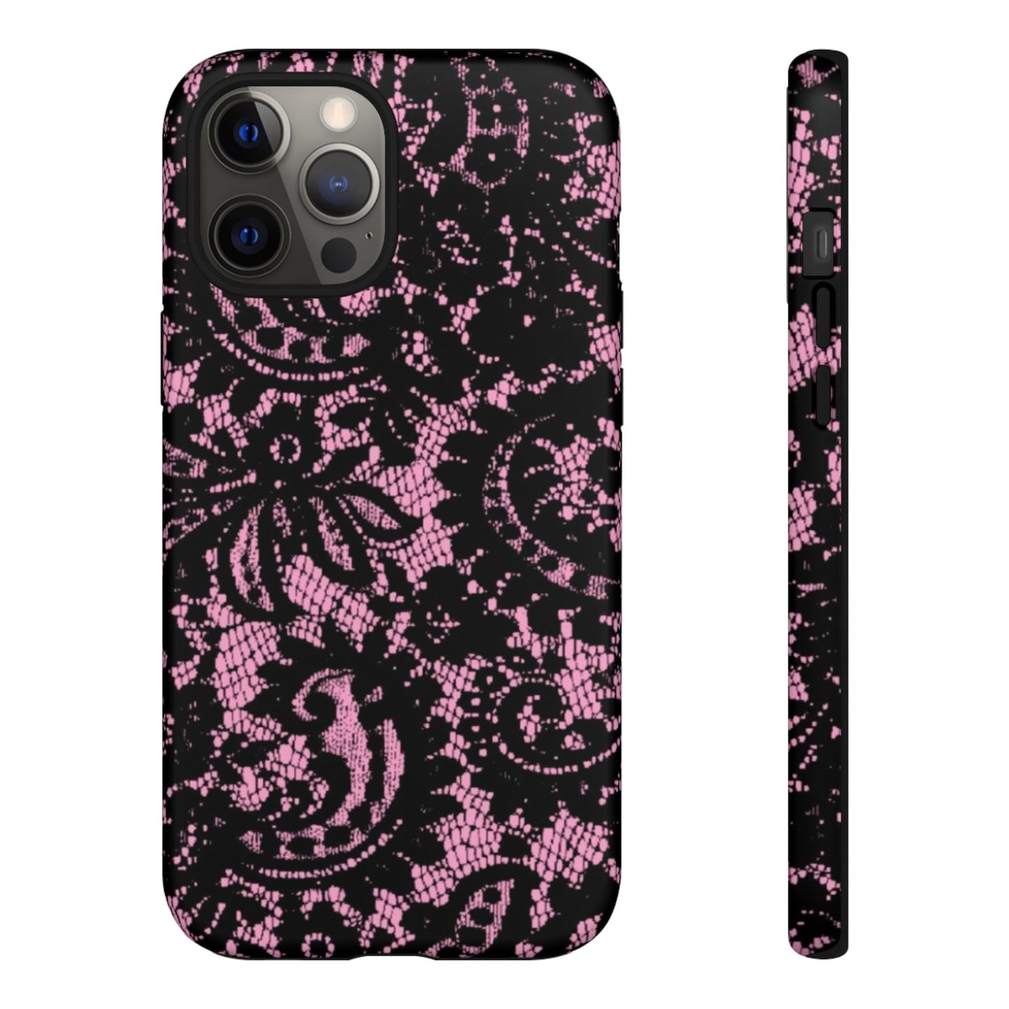 Phone Case — Pink Lace Floral Tough Protective Case