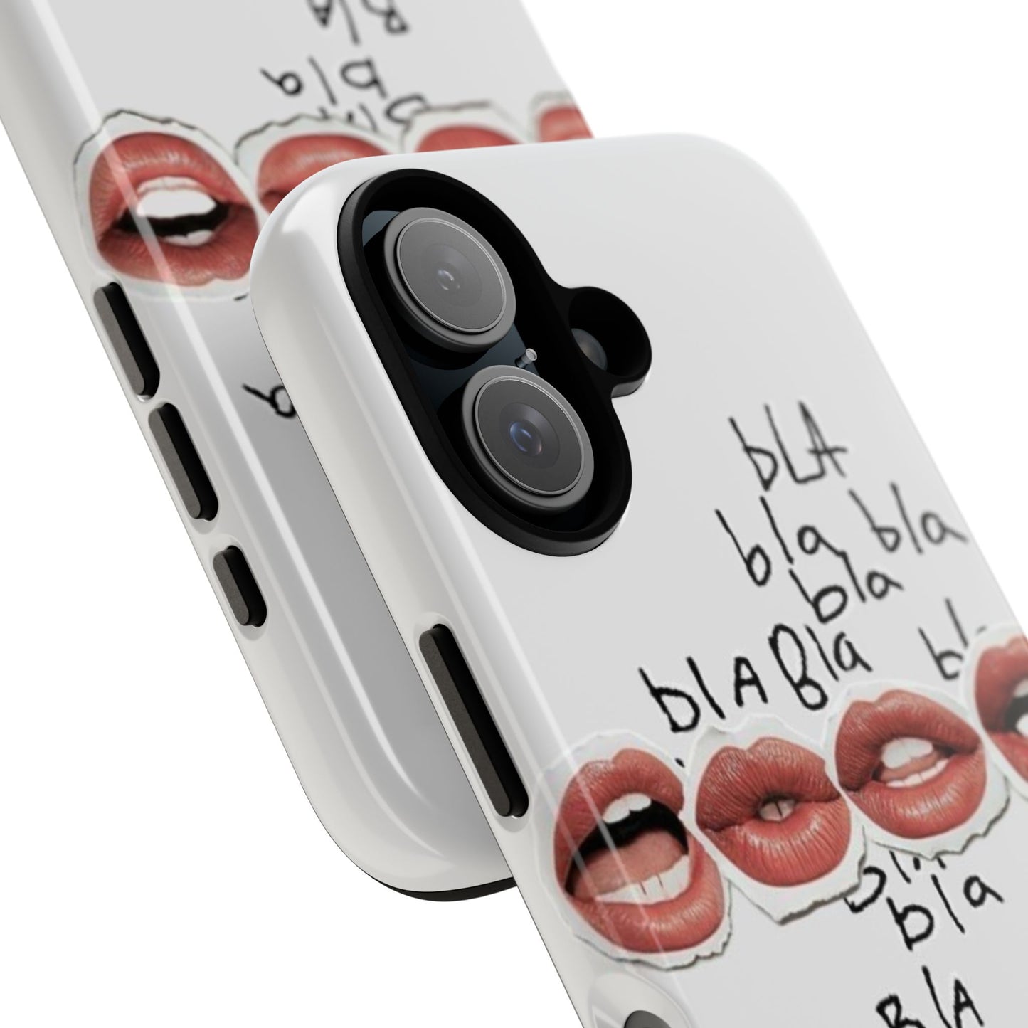 Playful Phone Case with Lips Design - Tough Cases