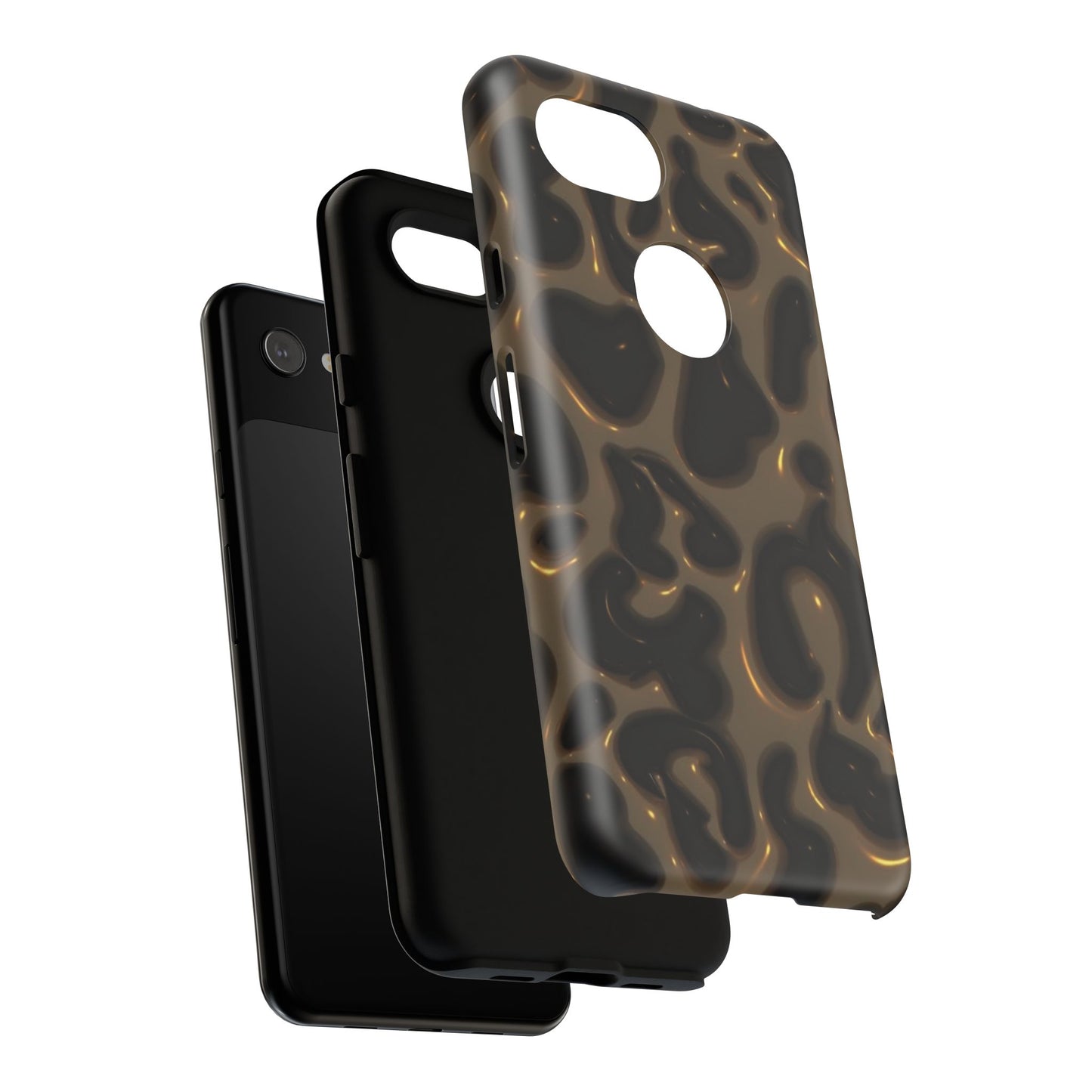 Leopard Gloss Tough Phone Case — Durable Protective iPhone Cover with Glossy Brown Animal Print