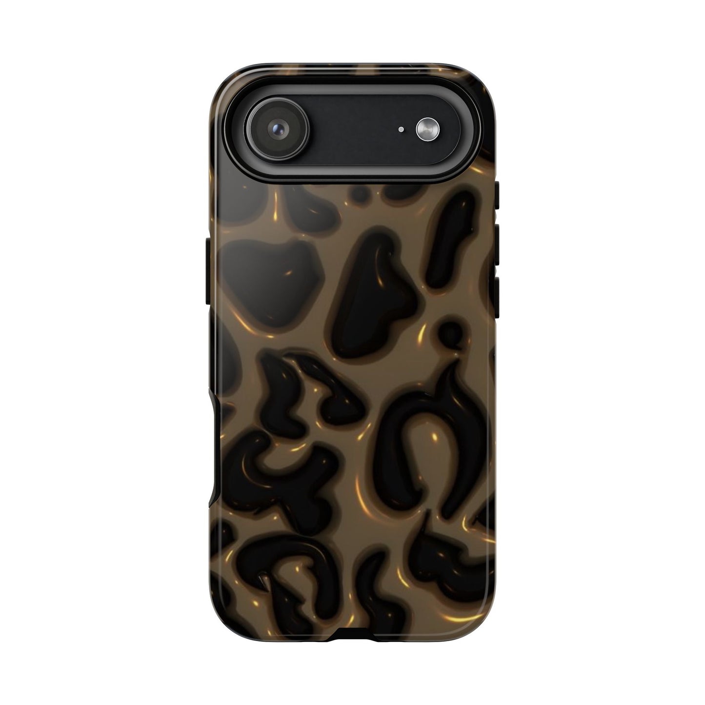 Leopard Gloss Tough Phone Case — Durable Protective iPhone Cover with Glossy Brown Animal Print