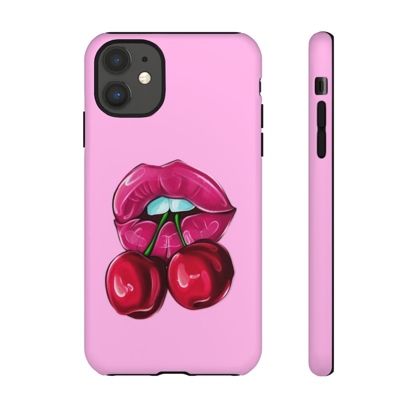 Stylish Phone Case with Cherry Kiss Design, Cute Gift for Her, Trendy Mobile Accessory, Perfect for Birthdays, Valentine's Day, Everyday Use