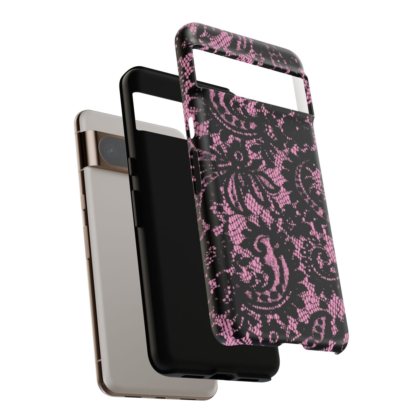 Phone Case — Pink Lace Floral Tough Protective Case