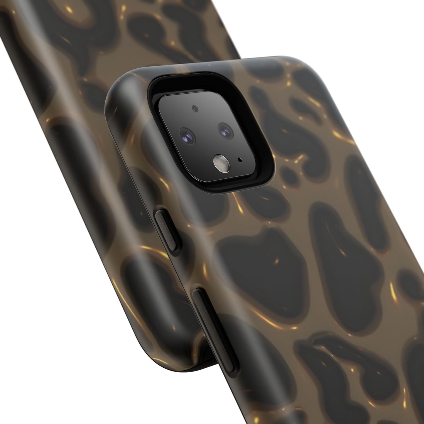 Leopard Gloss Tough Phone Case — Durable Protective iPhone Cover with Glossy Brown Animal Print