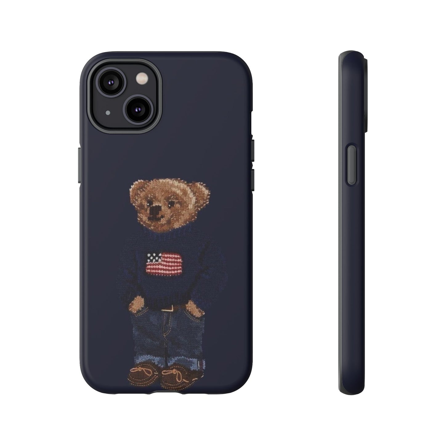 Patriotic Polo Bear Phone Case — Navy Protective Tough Case