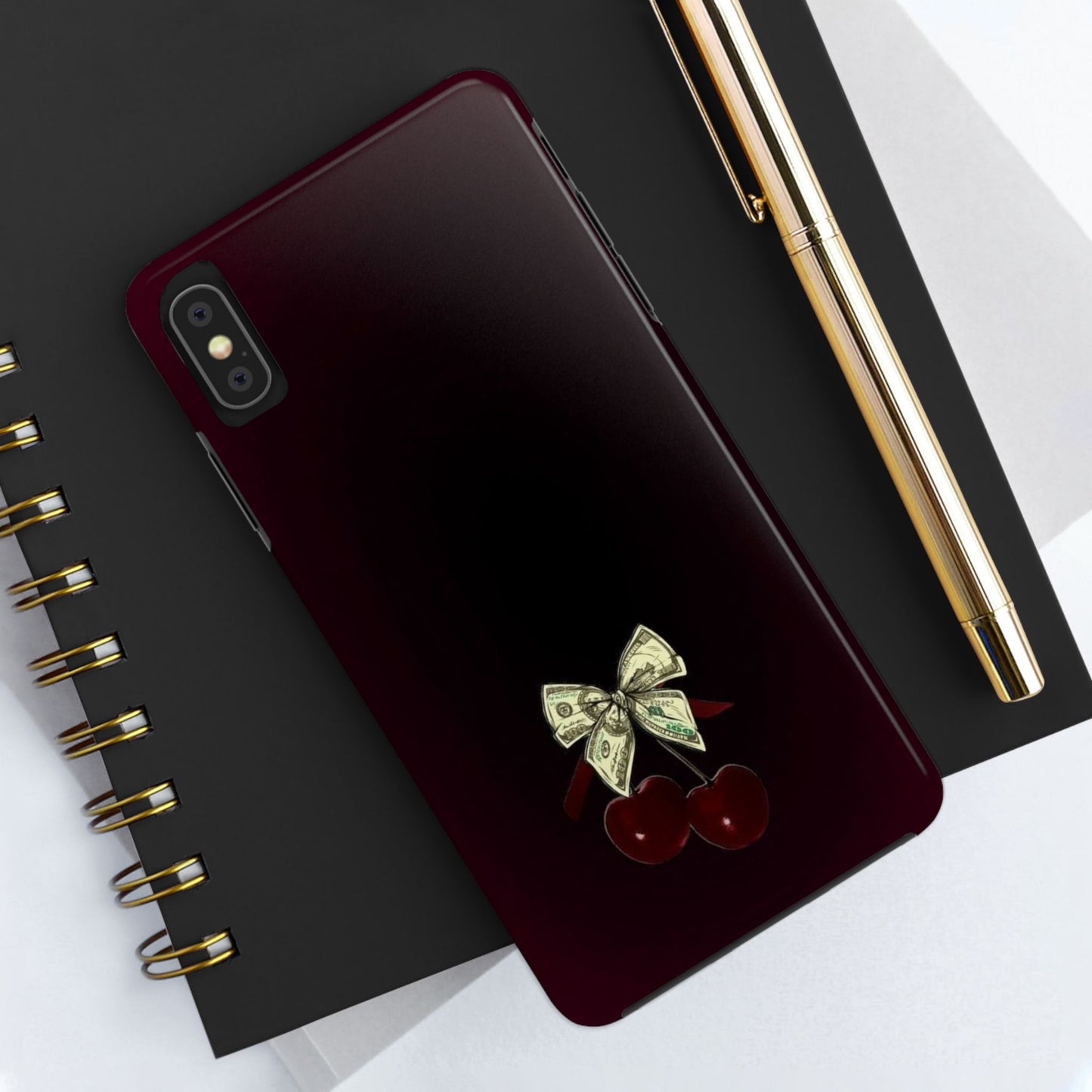 Cherry Bow Tough Phone Case - Stylish & Durable Protection