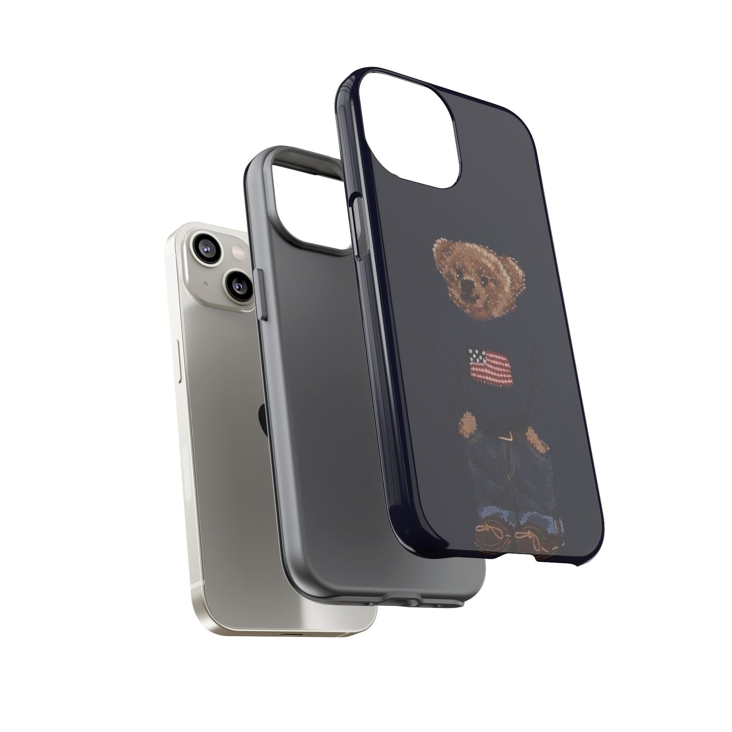 Patriotic Polo Bear Phone Case — Navy Protective Tough Case