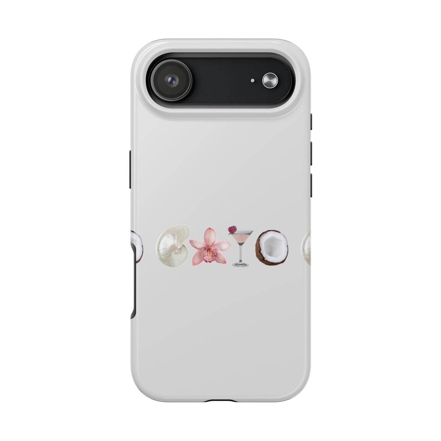 Tropical Vibe Phone Case with Martini and Orchid Design