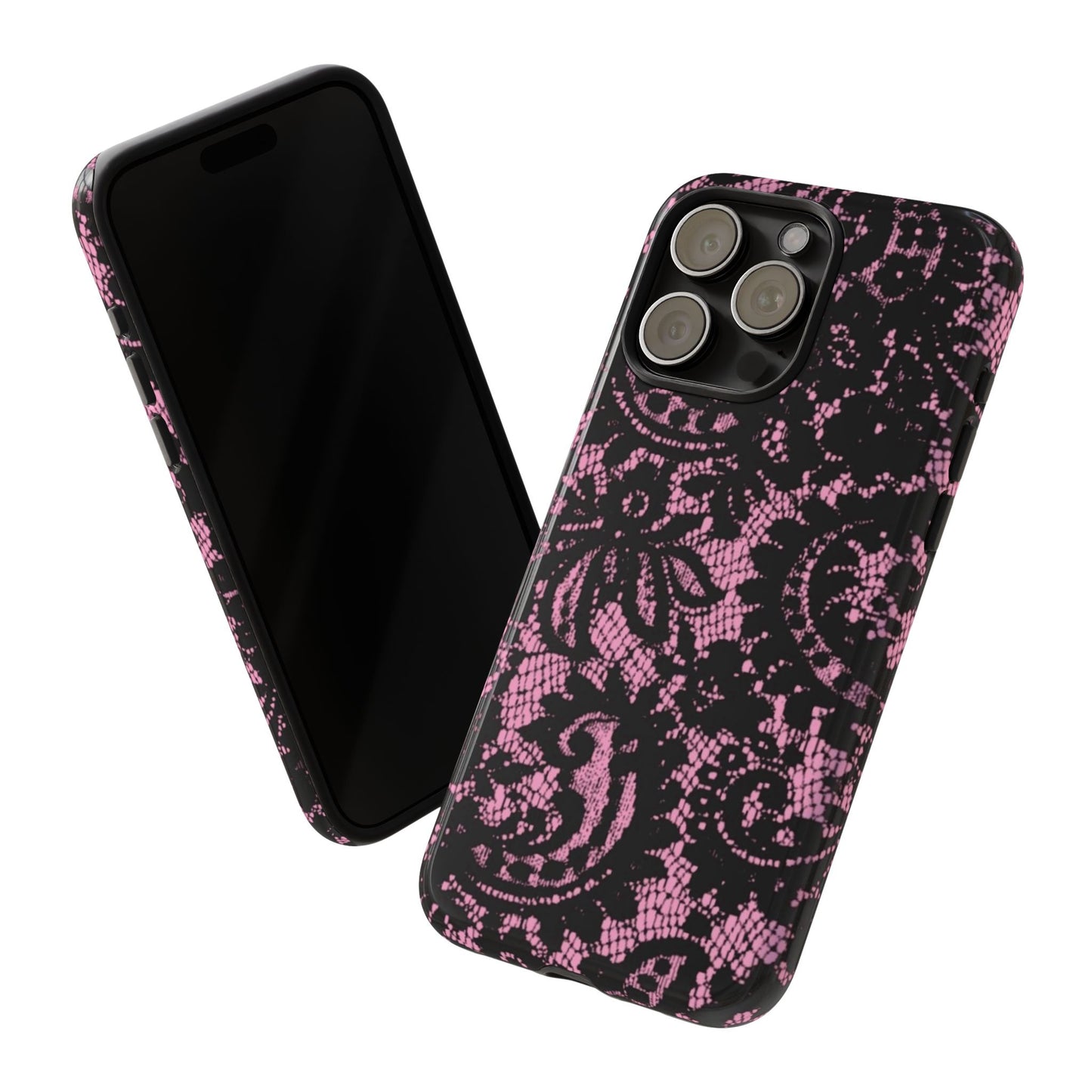 Phone Case — Pink Lace Floral Tough Protective Case