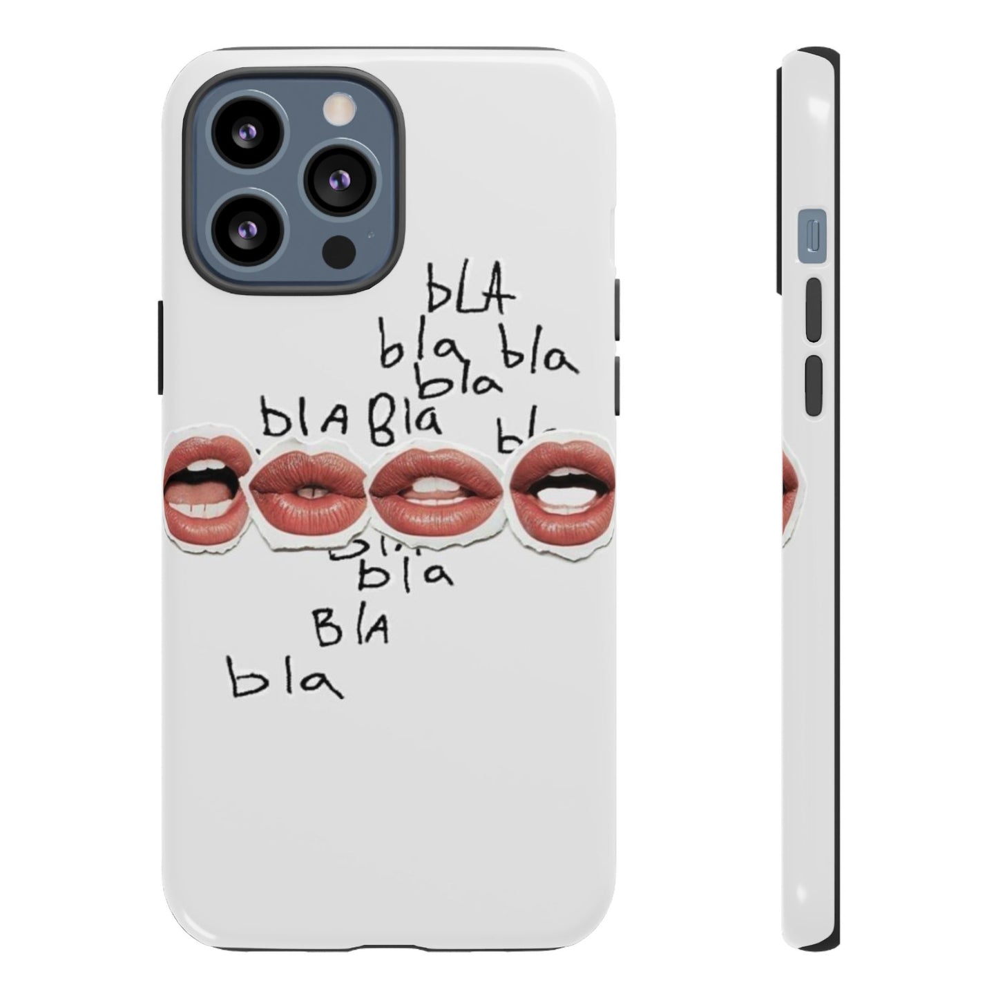 Playful Phone Case with Lips Design - Tough Cases